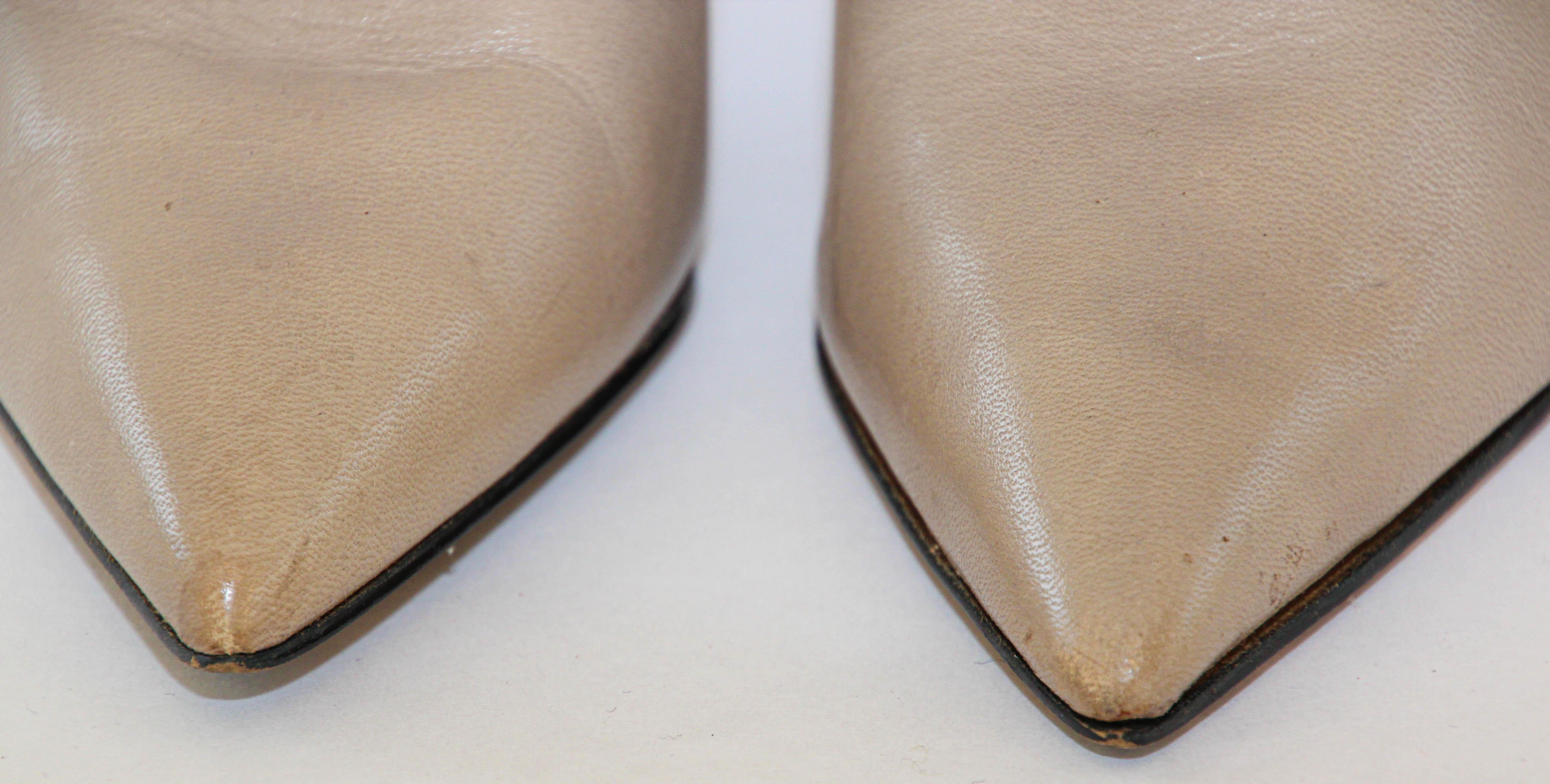 Sam Edelman High Heels Tan Leather Women Ankle Booties Stiletto Size 7 For Sale 10