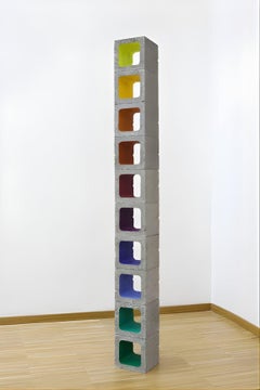 Untitled (Building Blocks Sculpture 7) - Concrete blocks and acrylic, 2012