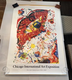 Sam Francis Chicago International Art Exposition Abstract Lithograph Poster 1989