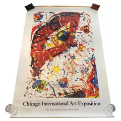 Sam Francis Chicago International Art Exposition Abstract Lithograph Poster 1989