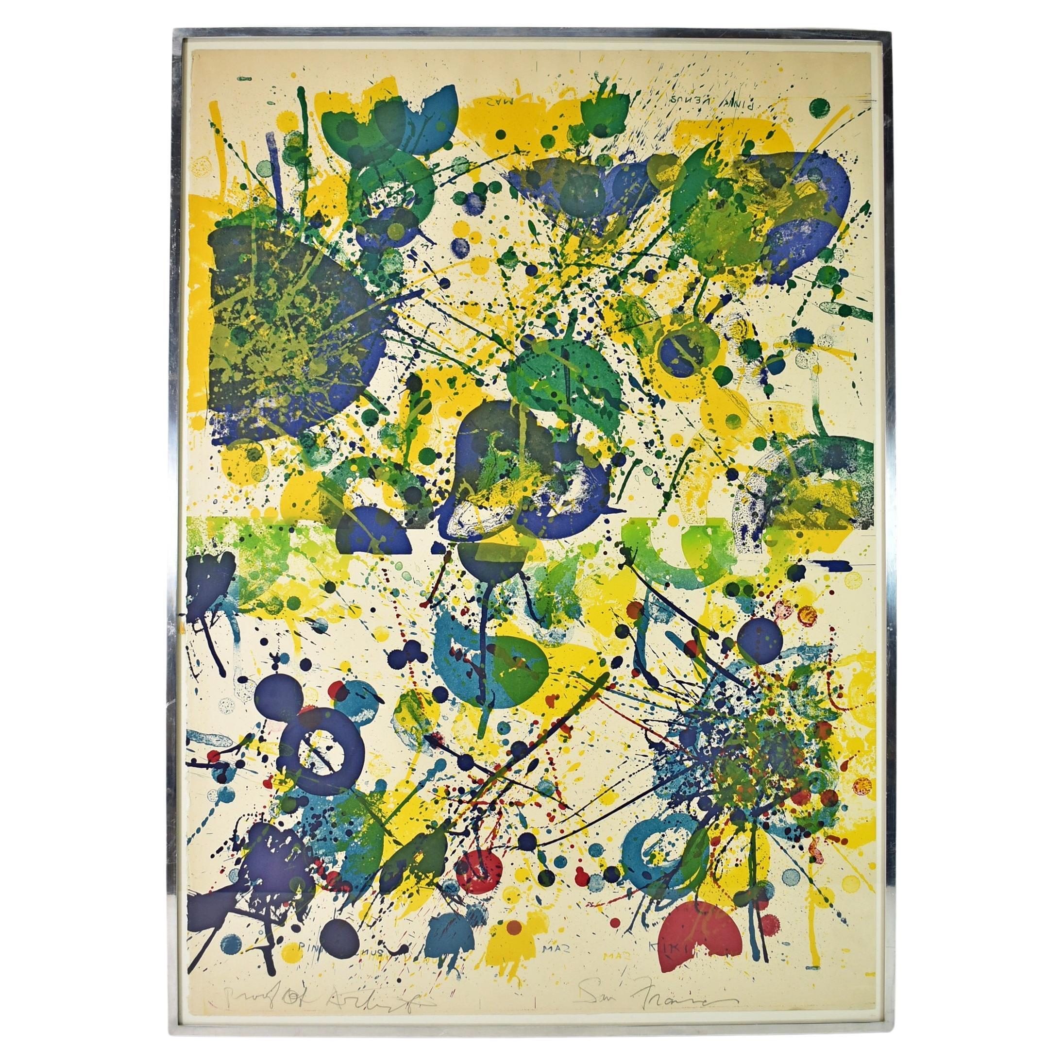 Sam Francis, lithographie colorée représentant une Vénus rose, récompense de l'artiste en vente