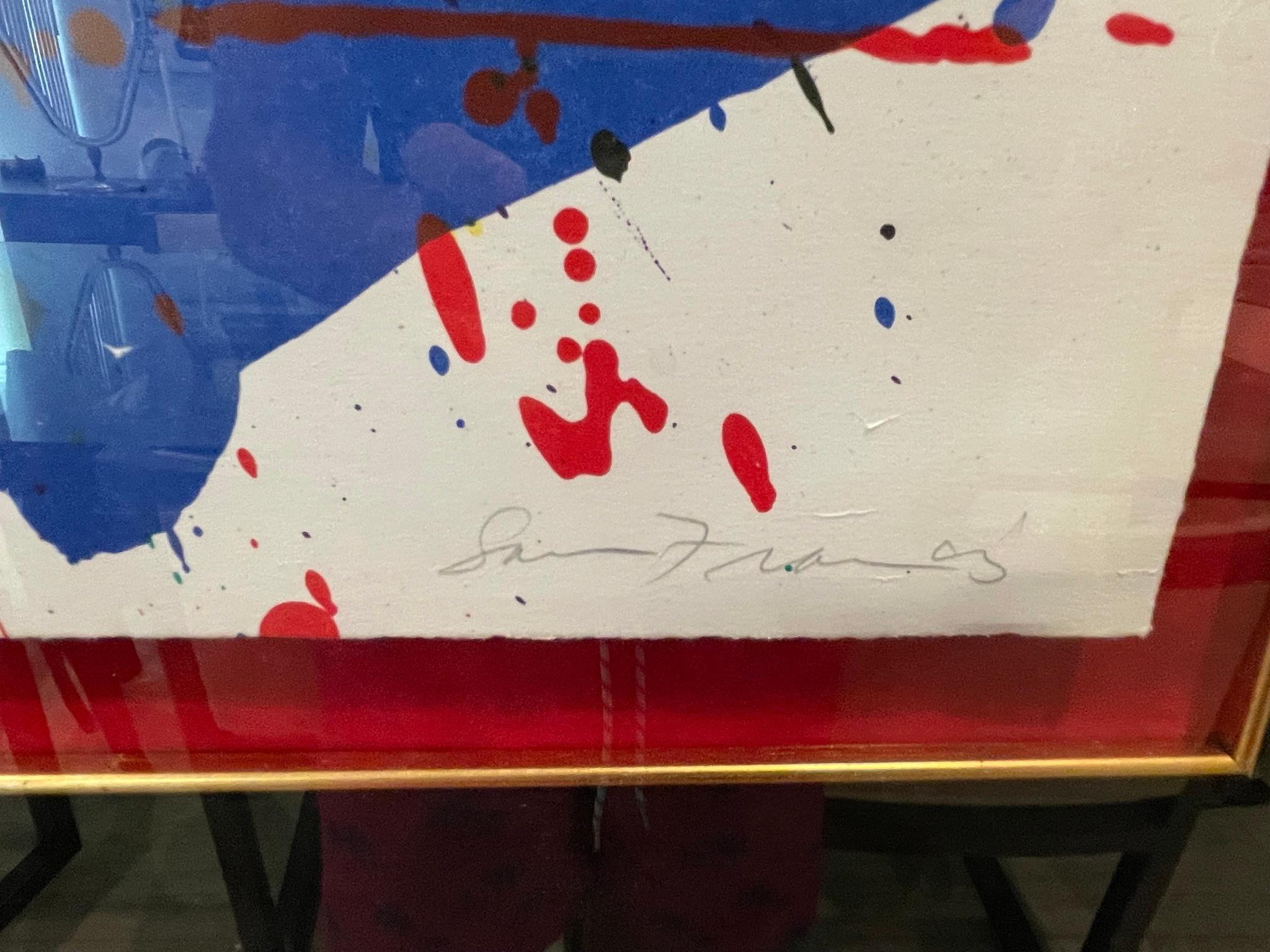 Sam Francis Large Color Lithograph SF 272 Hand Signed Modern Abstract Framed Art 3