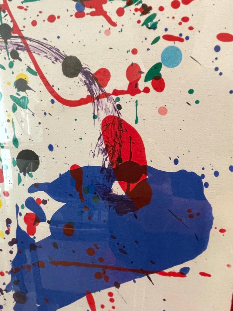 Sam Francis Large Color Lithograph SF 272 Hand Signed Modern Abstract Framed Art For Sale 6