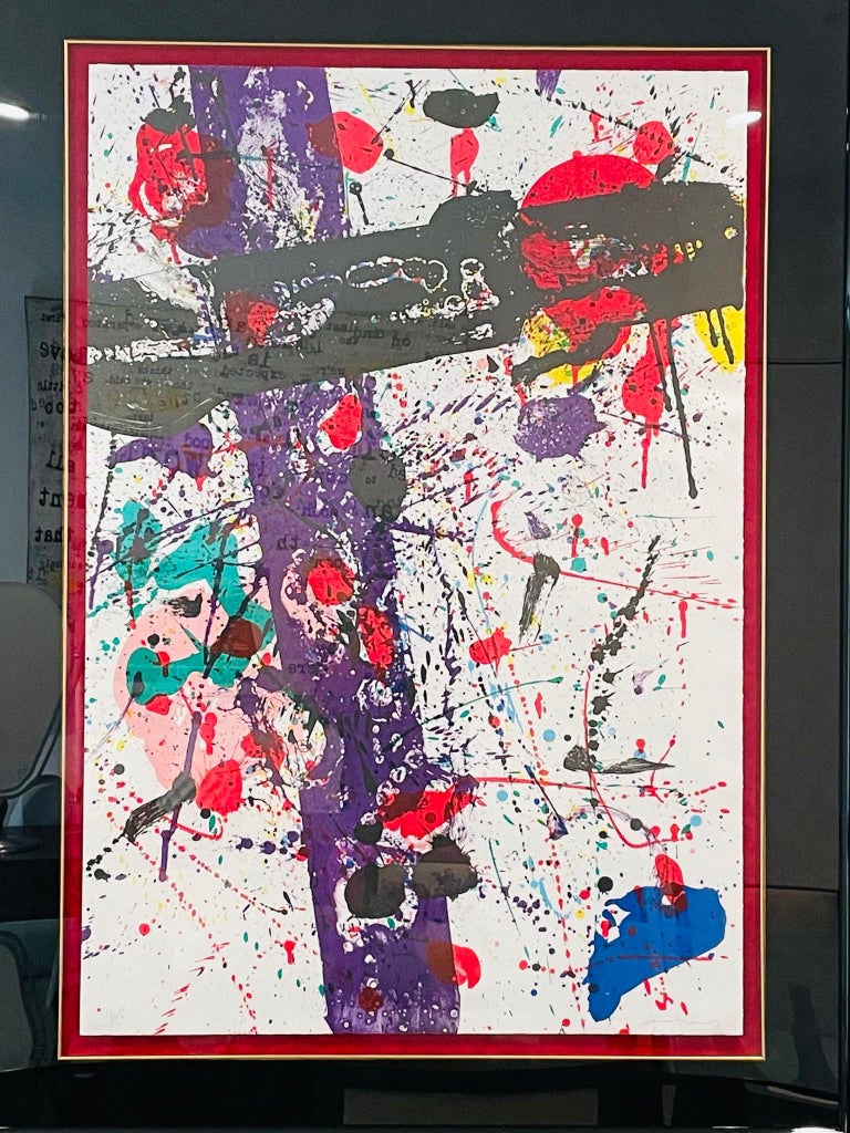 Sam Francis Large Color Lithograph SF 272 Hand Signed Modern Abstract Framed Art In Good Condition For Sale In Los Angeles, CA