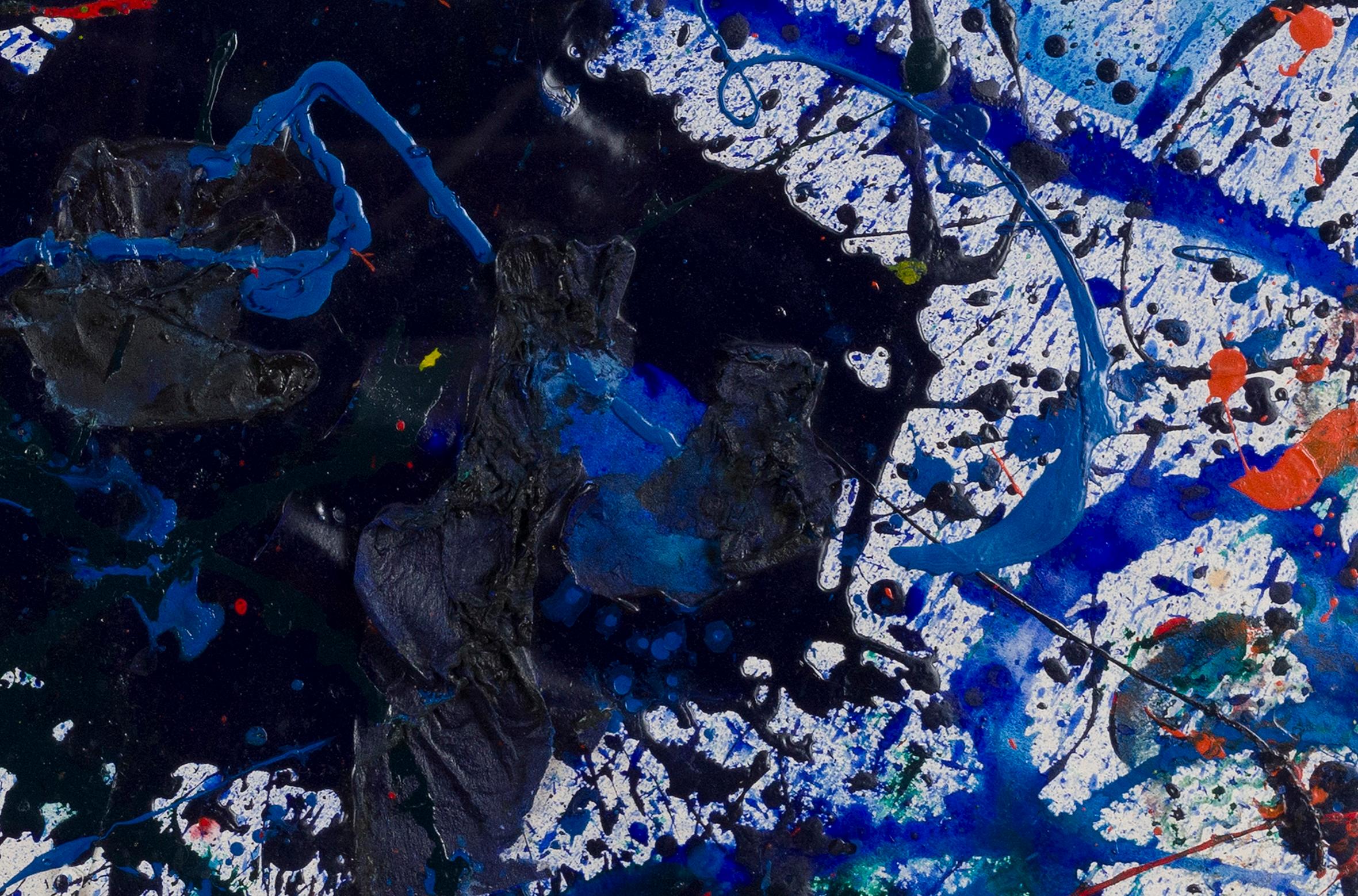 *SI PREGA DI NOTARE CHE GLI ACQUIRENTI DEL REGNO UNITO PAGHERANNO SOLO IL 5% DI IVA SU QUESTO ACQUISTO.

Composizione di Sam Francis (1923-1994)
Collage di acrilico e carta su carta
57,2 x 81,3 cm (22 ¹/₂ x 32 pollici)
Timbro sul retro con il logo