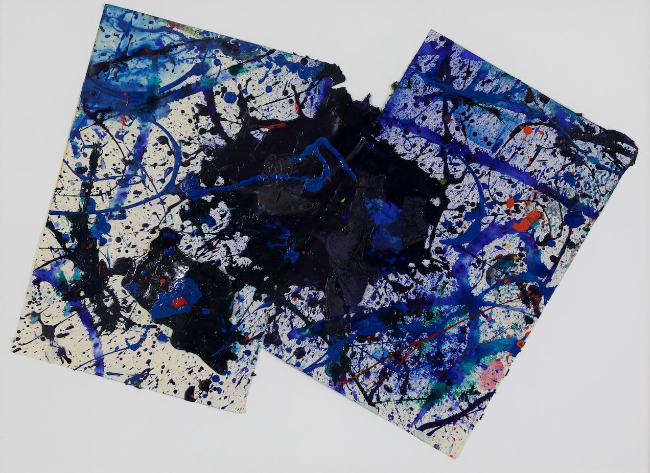 *PLEASE NOTE UK BUYERS WILL ONLY PAY 5% VAT ON THIS PURCHASE.

Composition by Sam Francis (1923-1994)
Acrylic and paper collage on paper
57.2 x 81.3 cm (22 ¹/₂ x 32 inches)
Stamped on the reverse with Sam Francis Estate logo stamp
Executed in