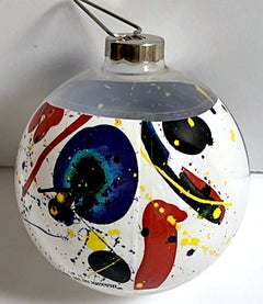 Hand blown glass Abstract Expressionist Christmas Tree decoration in box w/flyer