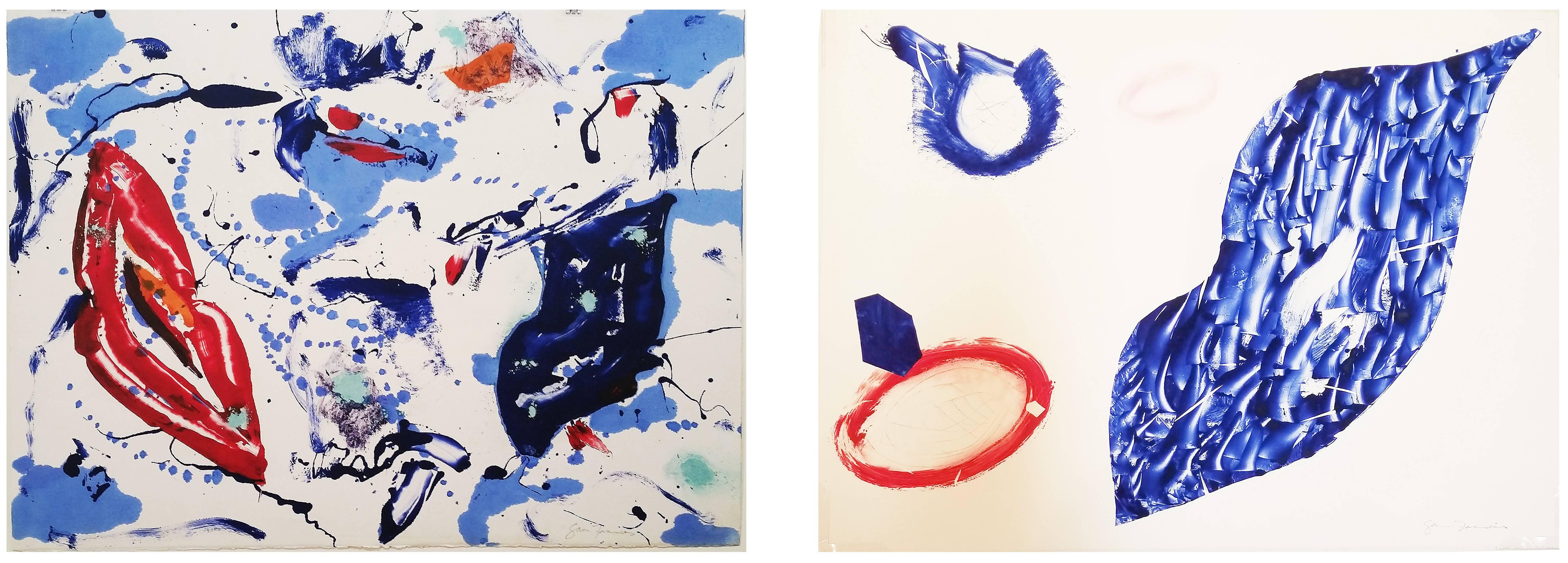 Untitled 1 & 2 monotypes (from the Baby Lips Series) - Mixed Media Art by Sam Francis