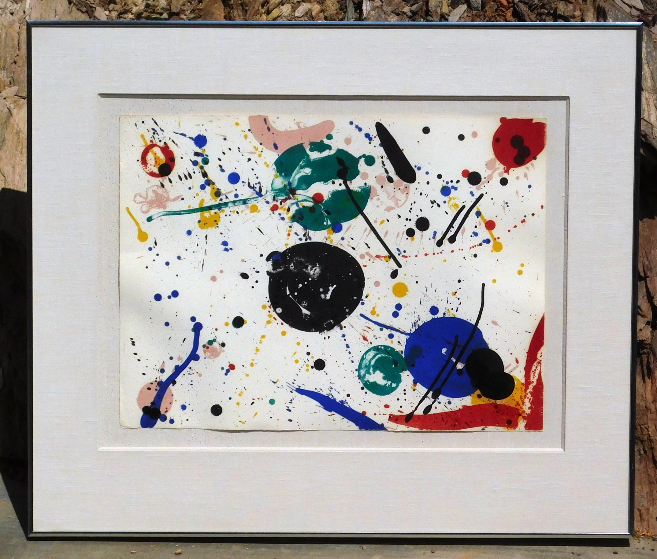 Paper Sam Francis Original Color Lithograph, 1965 - “Variant of Fifty” For Sale