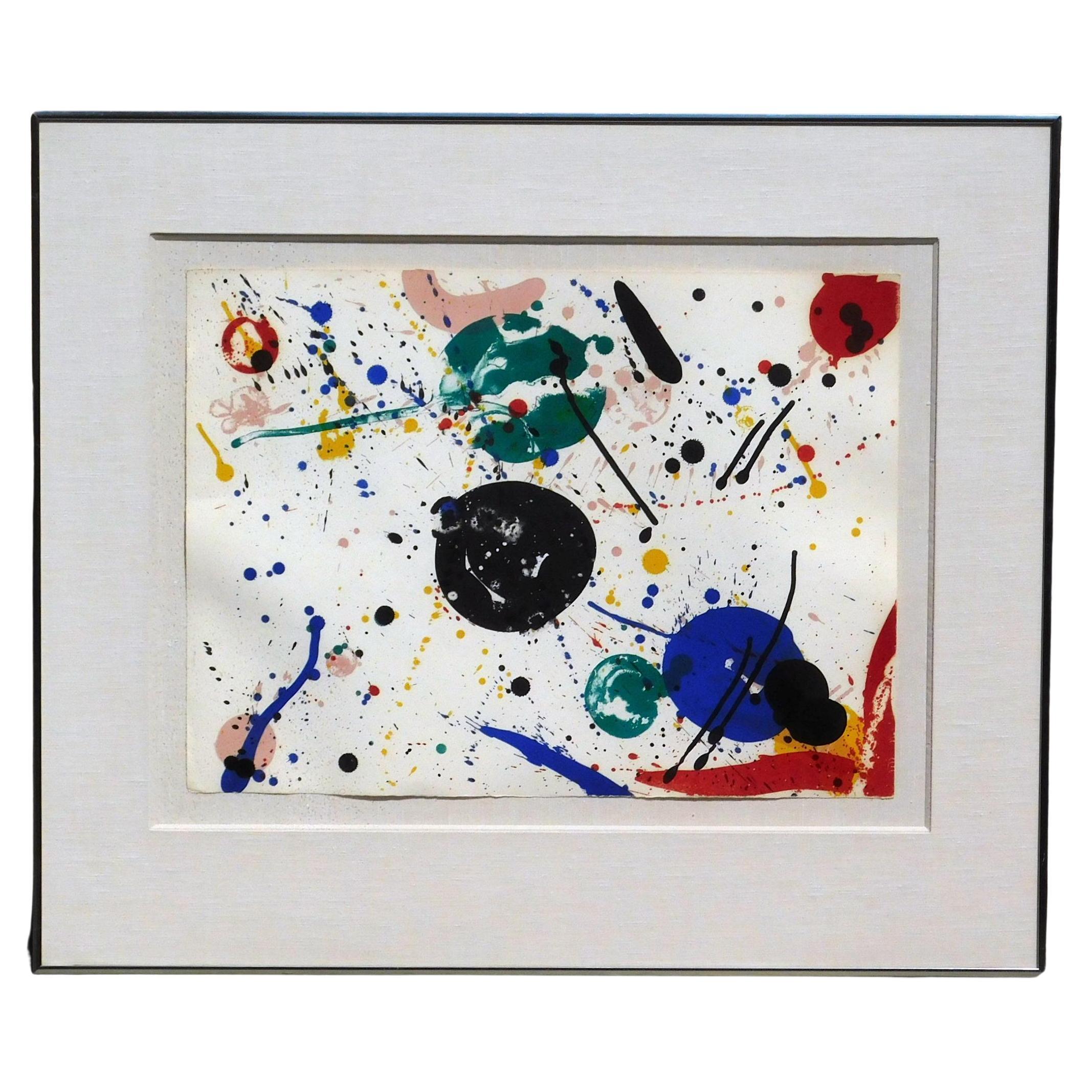 Sam Francis Original Color Lithograph, 1965 - “Variant of Fifty” For Sale