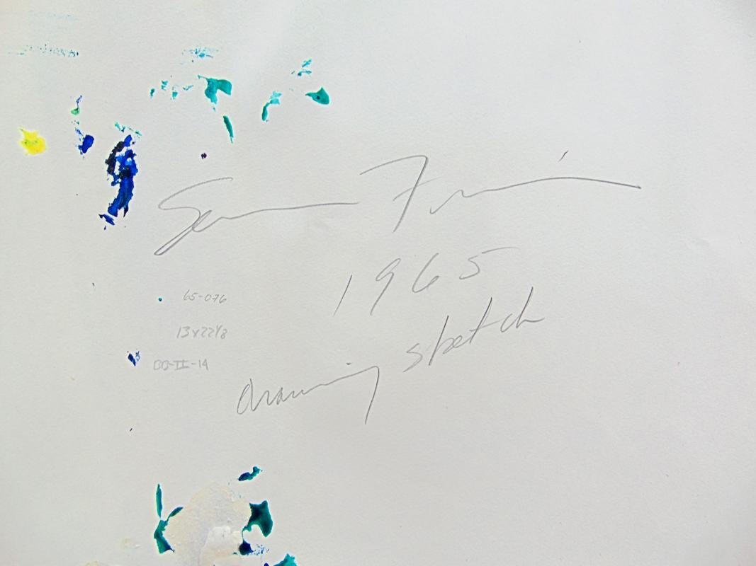 Sketch SF65-076 - American Abstract Art 1965 - Abstract Expressionist Painting by Sam Francis