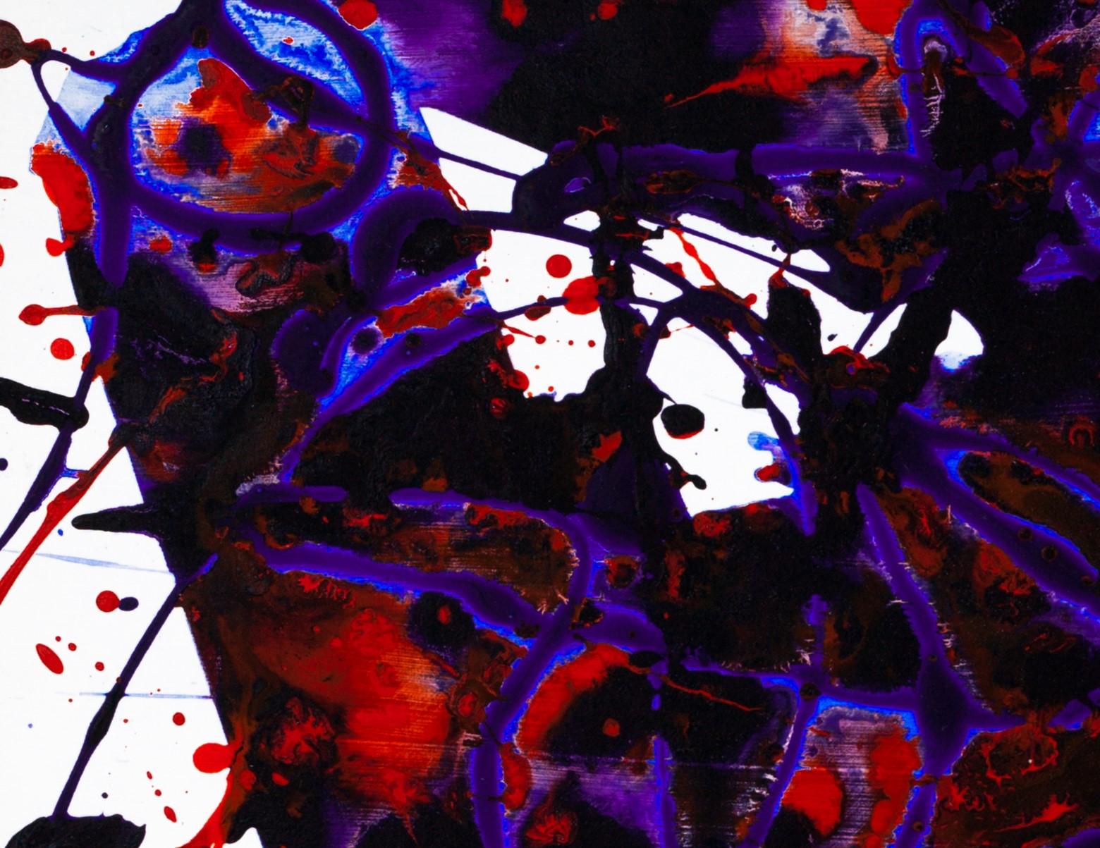 Sans titre, 1994 (SFP94-6) - Noir Abstract Painting par Sam Francis