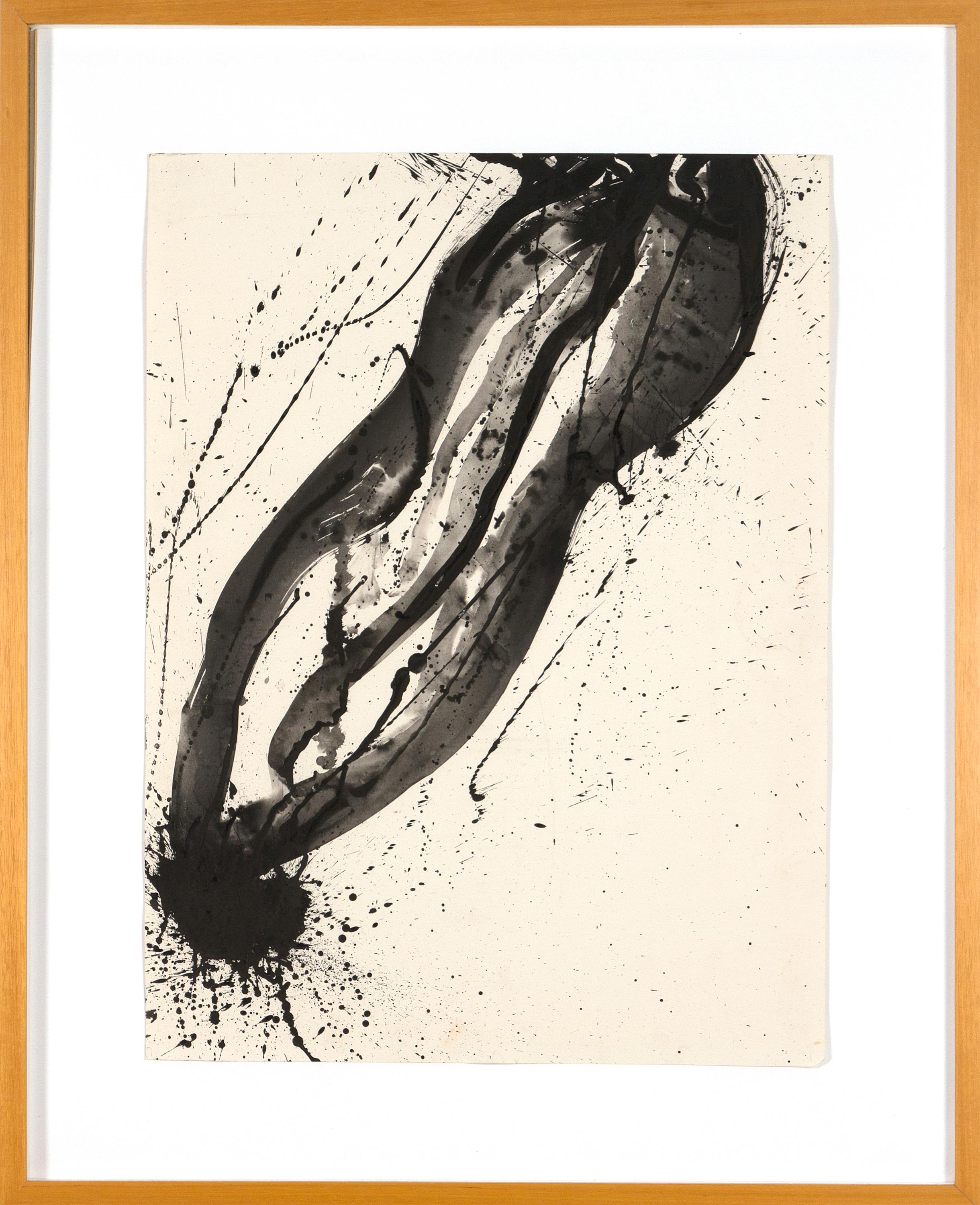 Untitled (Black and White Composition) - Painting by Sam Francis