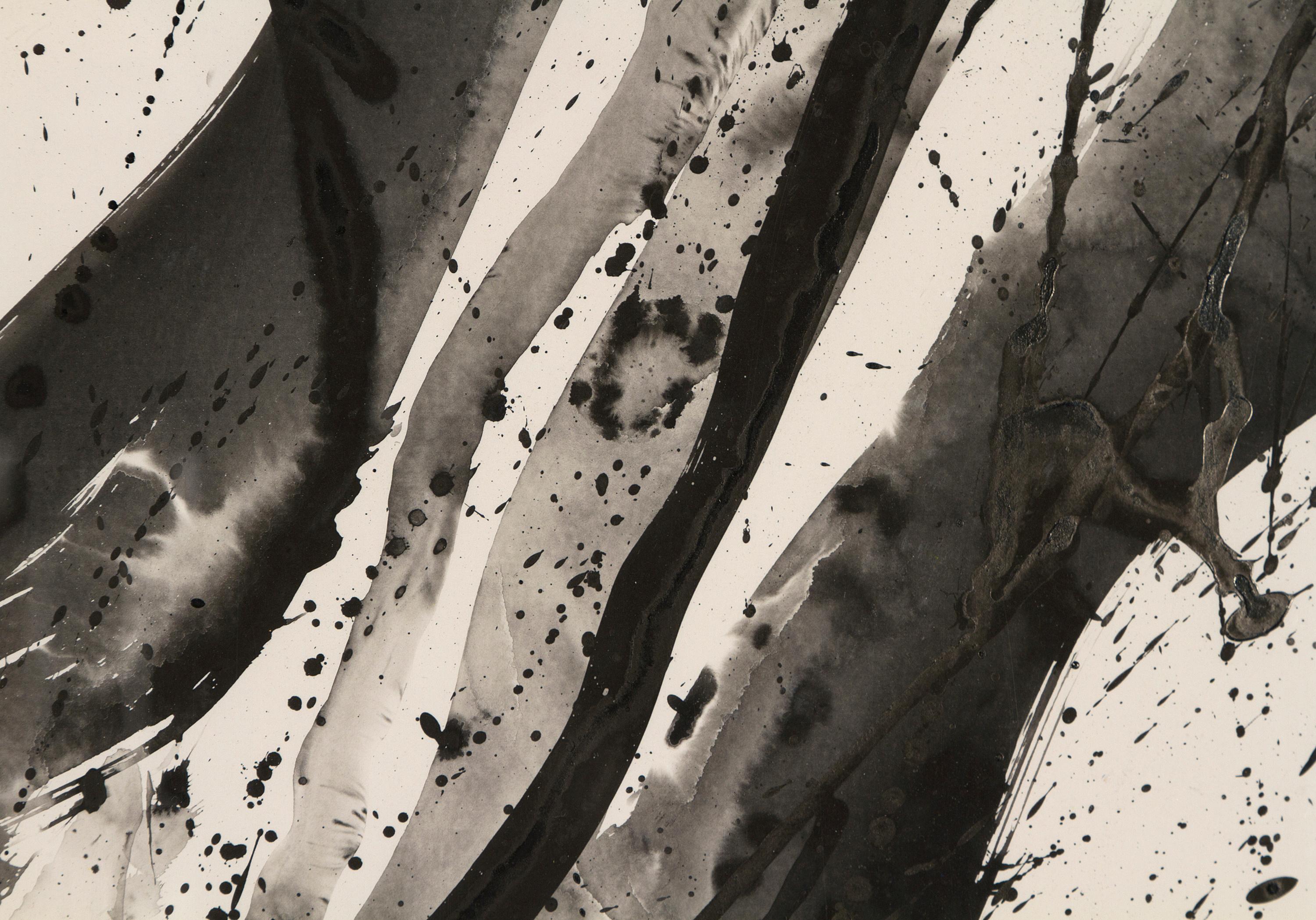 Untitled (Black and White Composition) - Post-War Painting by Sam Francis