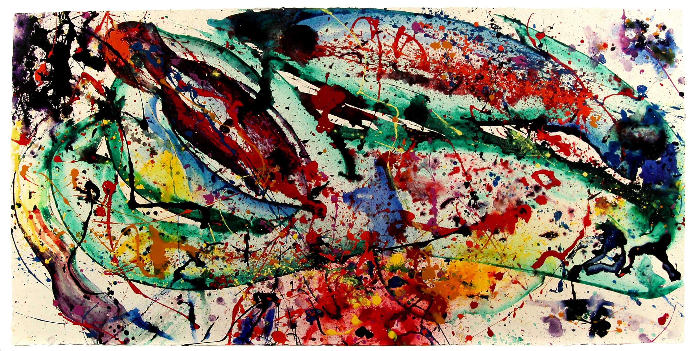 Abstract Painting Sam Francis - Sans titre (Forêt de fer)