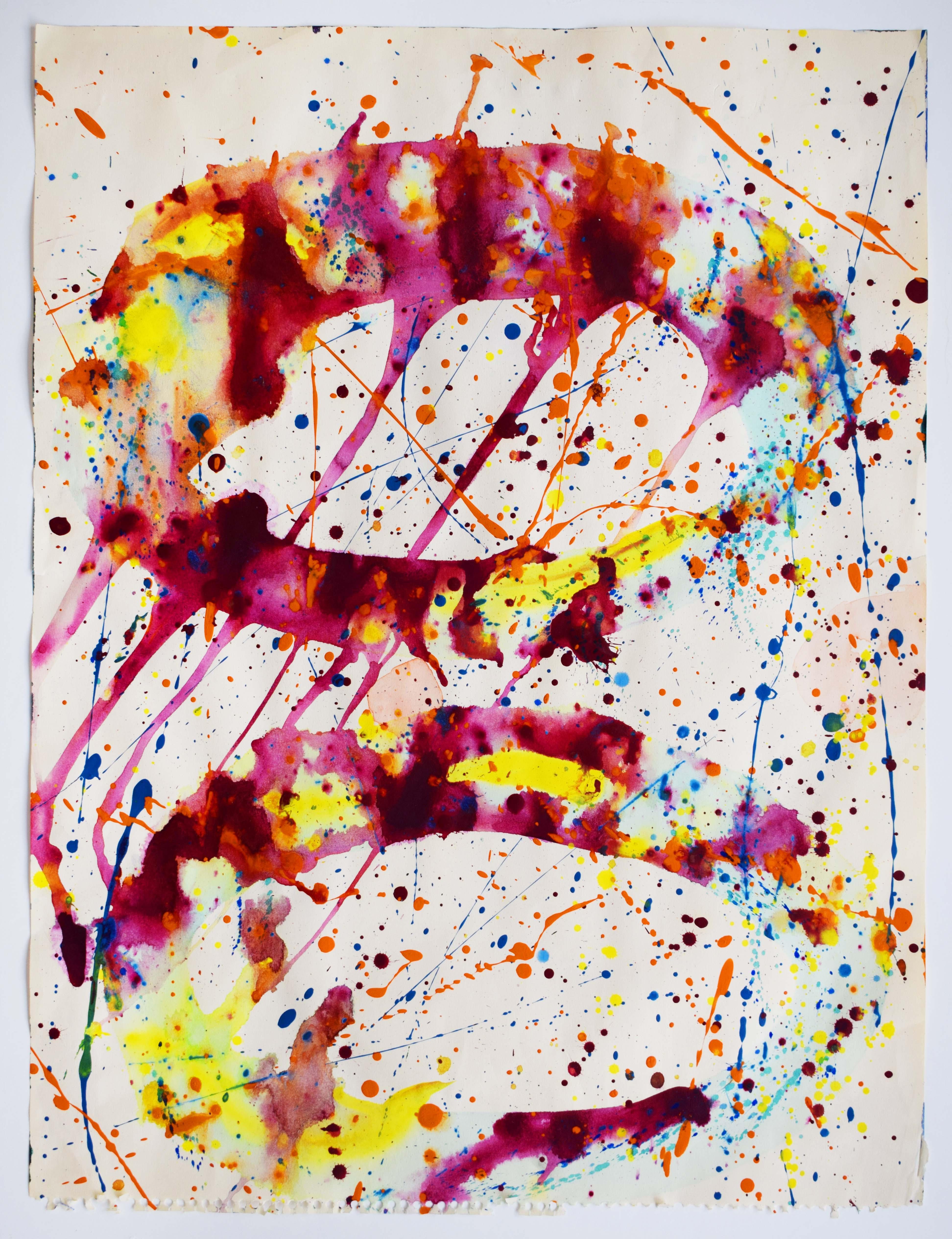 Untitled SF73-681 - American Abstract Art 1973 - Painting by Sam Francis