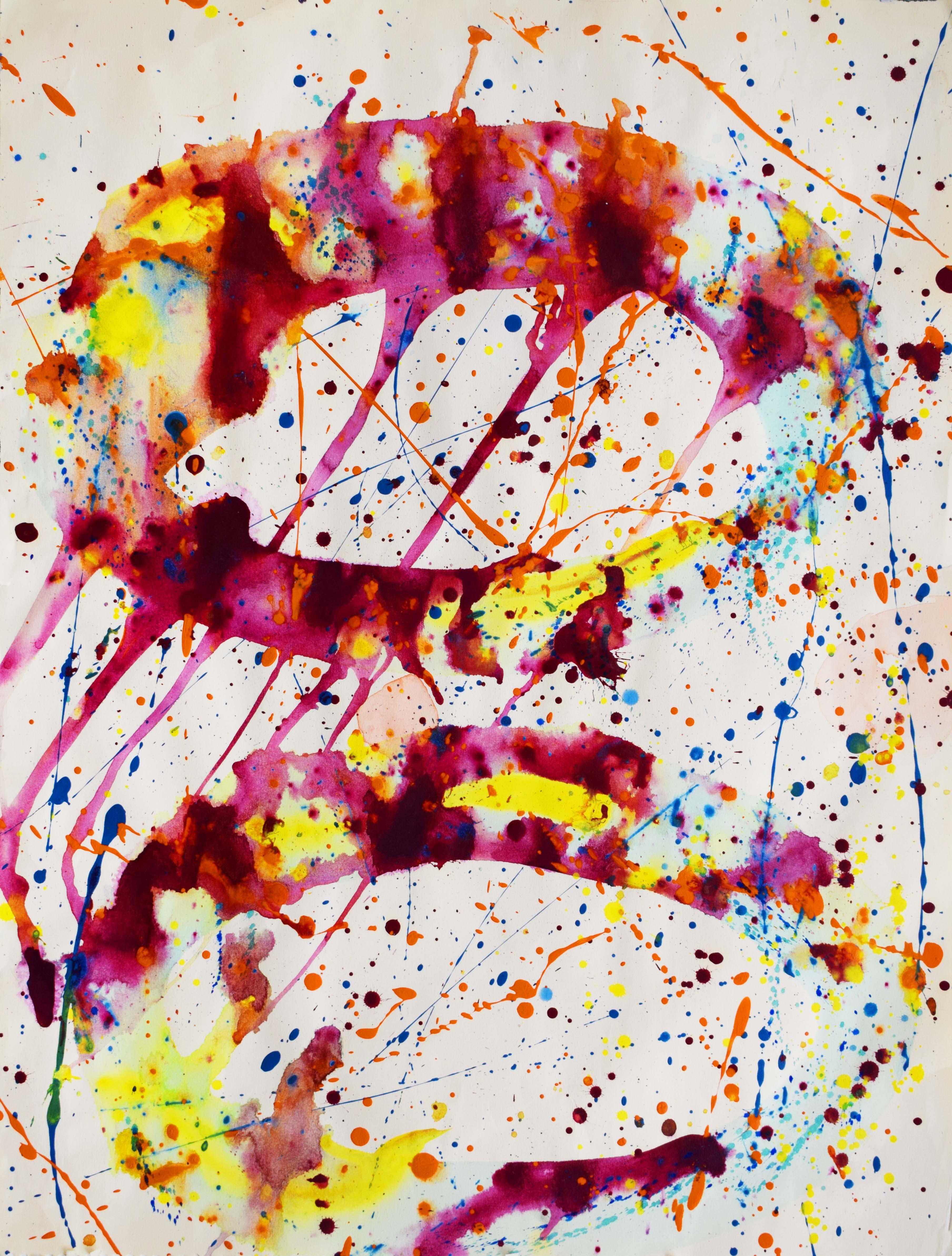 Sam Francis Abstract Painting - Untitled SF73-681 - American Abstract Art 1973