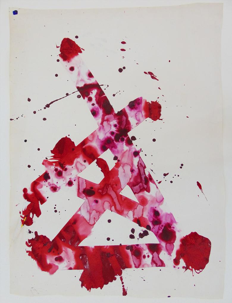 Senza titolo SF78-94, 1978 (acrilico rosso) - Painting di Sam Francis