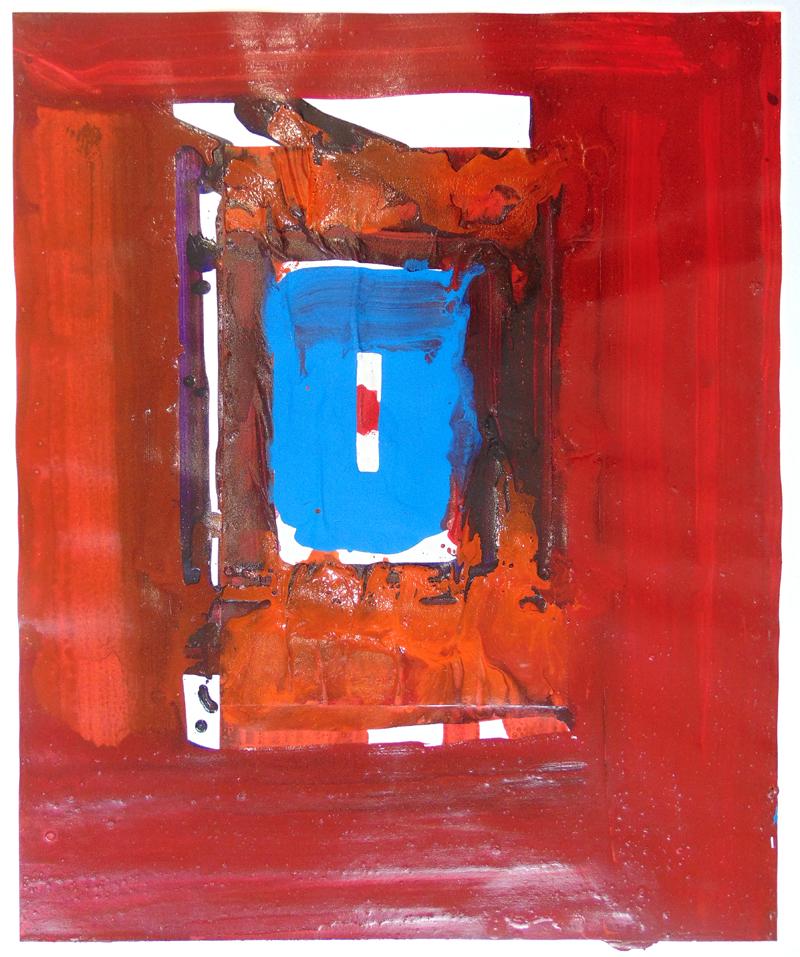Sans titre SF79-011 (Collage acrylique) - Art abstrait américain 1986 - Painting de Sam Francis