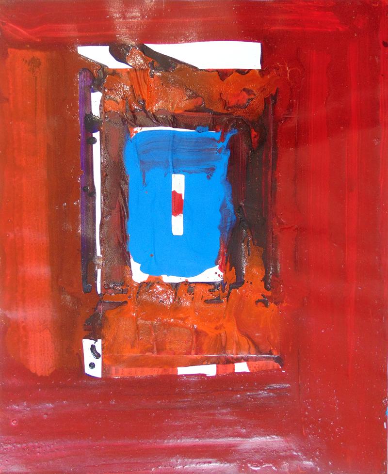 Abstract Painting Sam Francis - Sans titre SF79-011 (Collage acrylique) - Art abstrait américain 1986