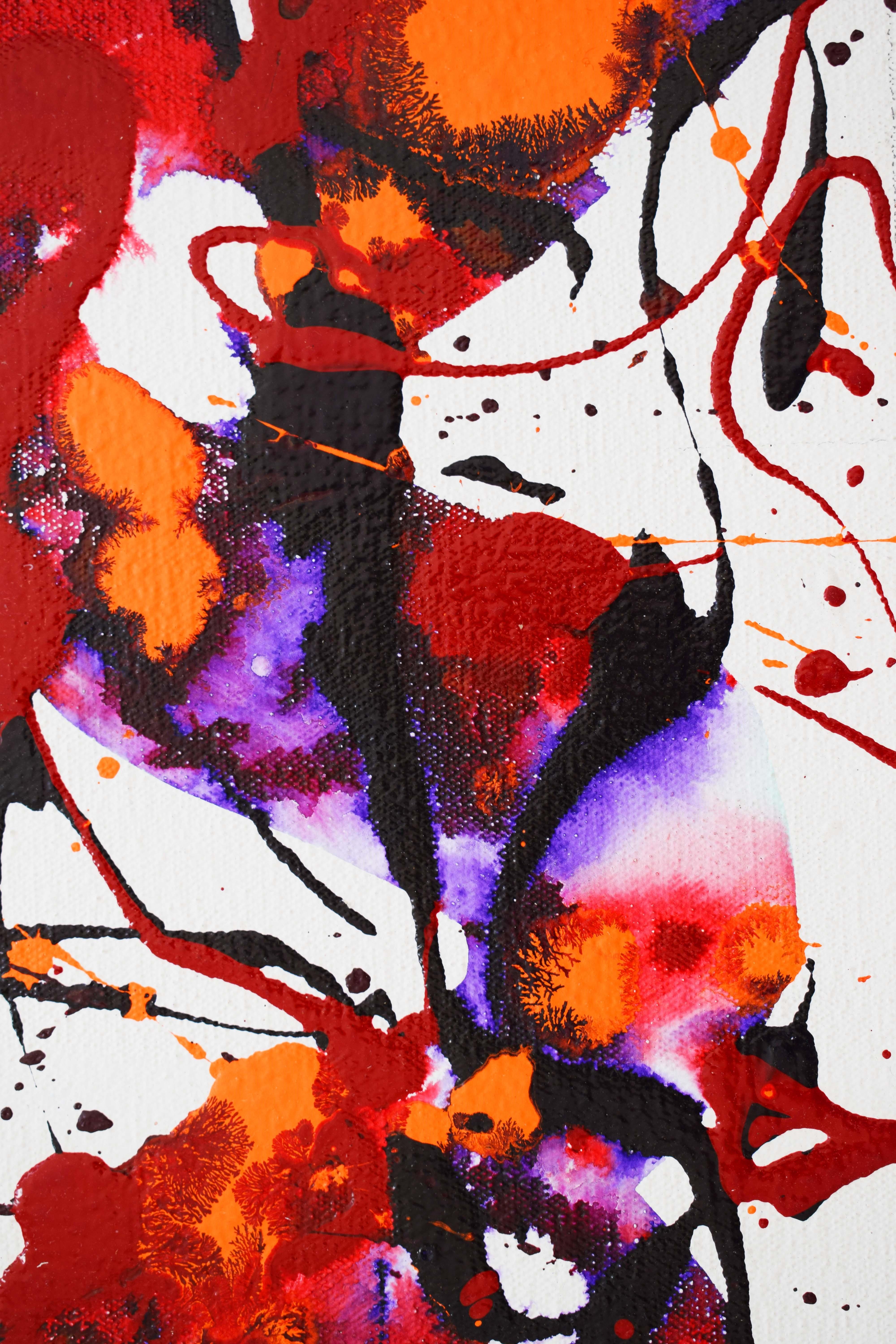 Sin título SF85-19 - Pintura Expresionismo Abstracto Americano - Abstract Painting Negro de Sam Francis
