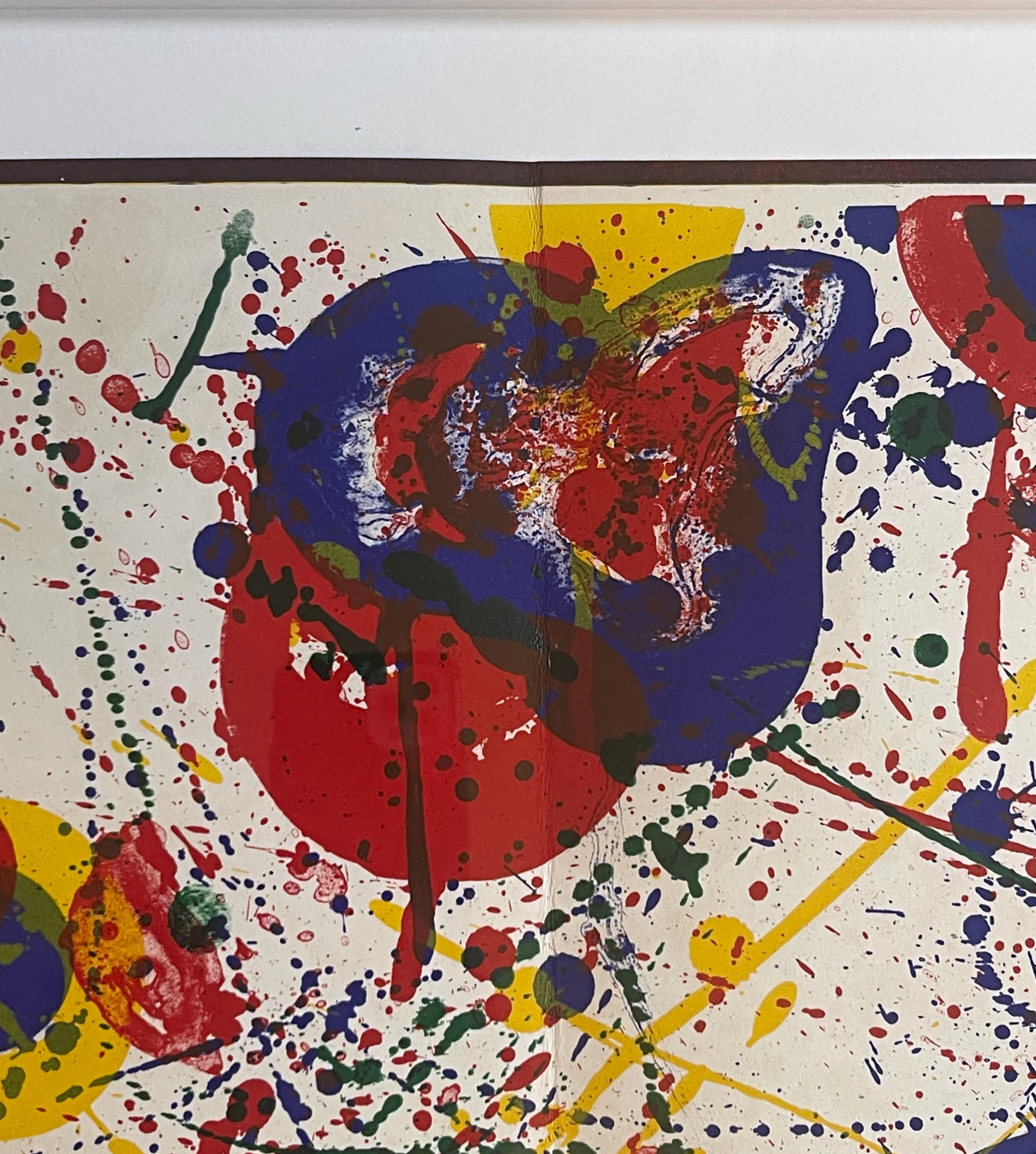 Sam Francis, Karel Appel and Walasse TIng
Signed Sam Francis lihograph, with signed prints by Karel Appel and Walasse Ting verso, from the Estate of Robert Indiana, 1964
Two-sided color lithograph on wove paper (acquired from the Estate of Robert