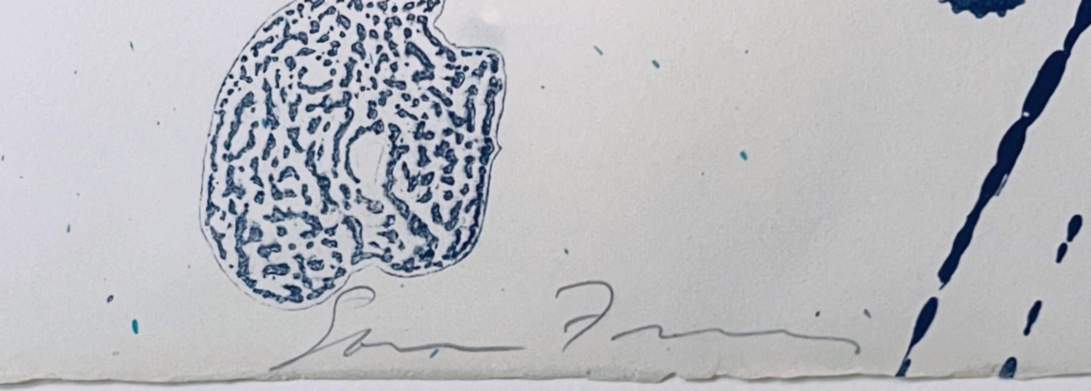 Blue-Violet, Lithograph, Stanford University Art Museum, Signed Ed. of 9, Framed - Print Expresionismo abstracto de Sam Francis