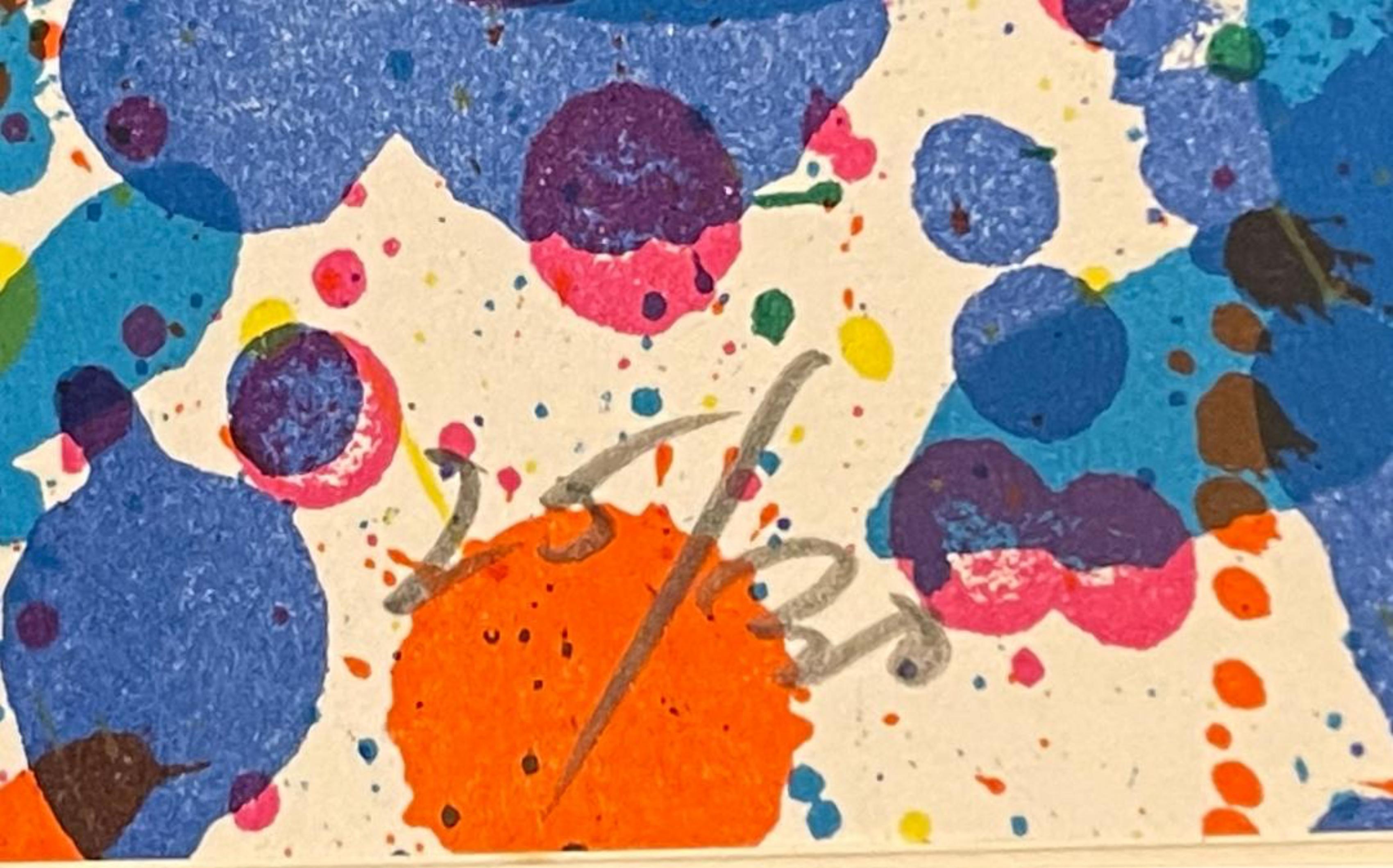 Sam Francis
Abstrakte expressionistische Lithografie ohne Titel (handsigniert aus der Carnegie Museum Deluxe Edition), 1972
Katalog Raisonné: 155, Lembark 
15 × 22 Zoll
Auf der Vorderseite handsigniert und nummeriert 25/30
Druckerei: Maeght, Paris,