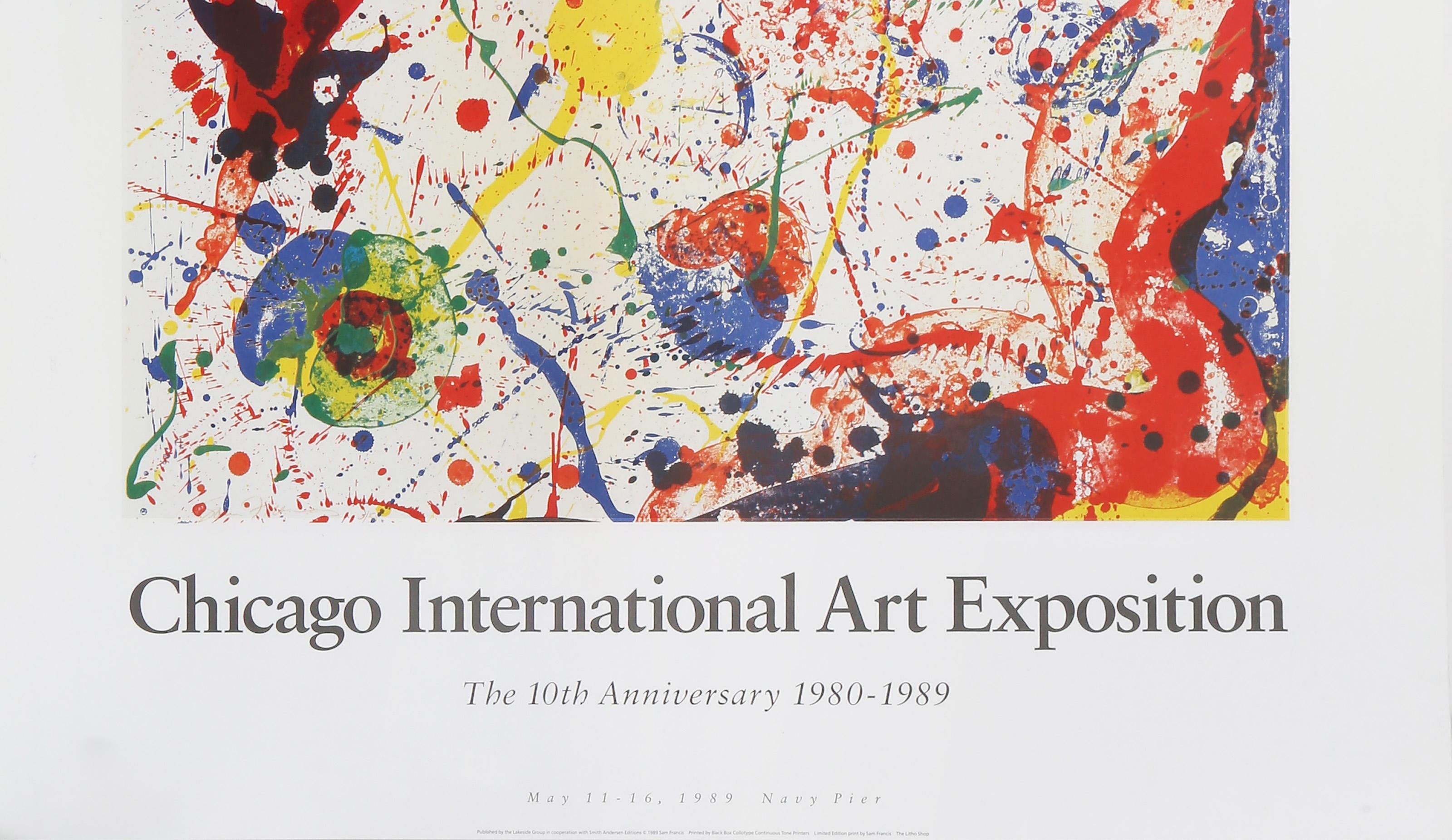 Exposición Internacional de Arte de Chicago, Cartel Expresionista Abstracto, Sam Francis en venta 2