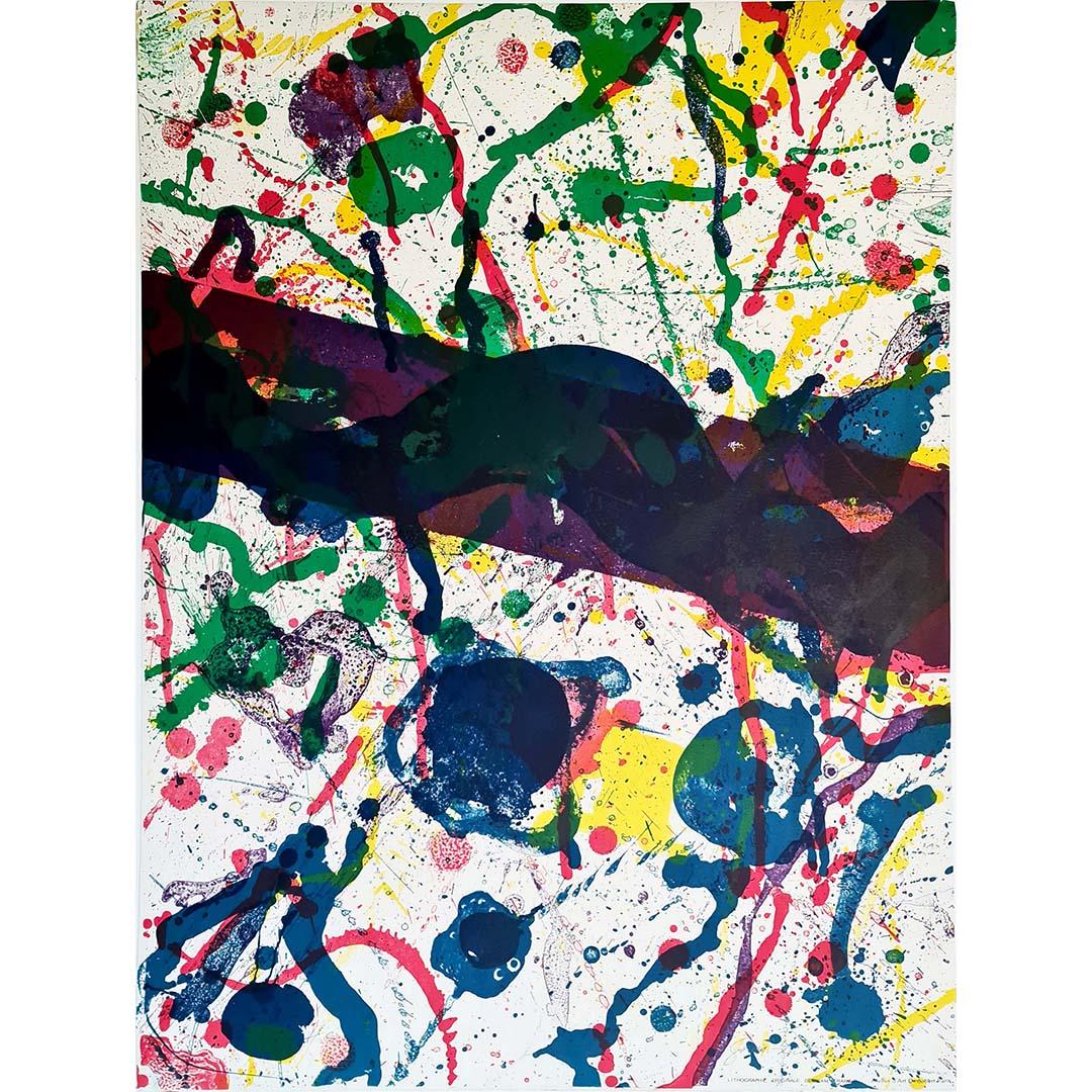 Lithographie originale de Sam Francis datant d'environ 1950 - Abstract  - Signé par l'artiste en vente 1