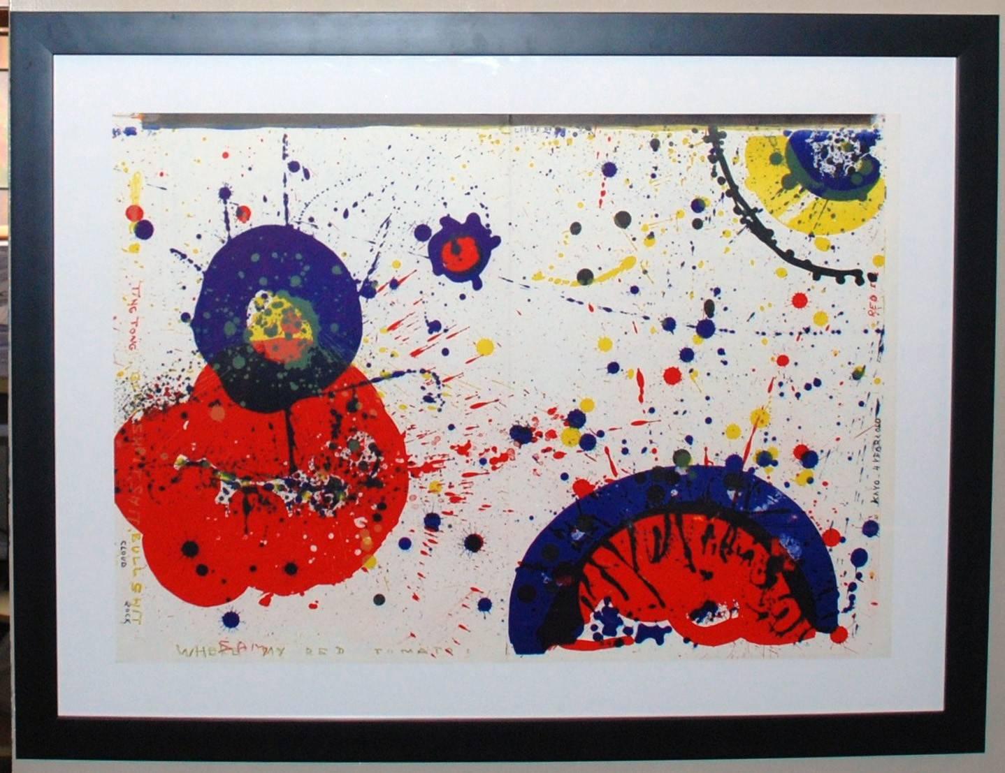 Sam Francis Abstract Print - Cloud Rock and Kayo 4 Years Old -- Red Eye, from 1¢ Life