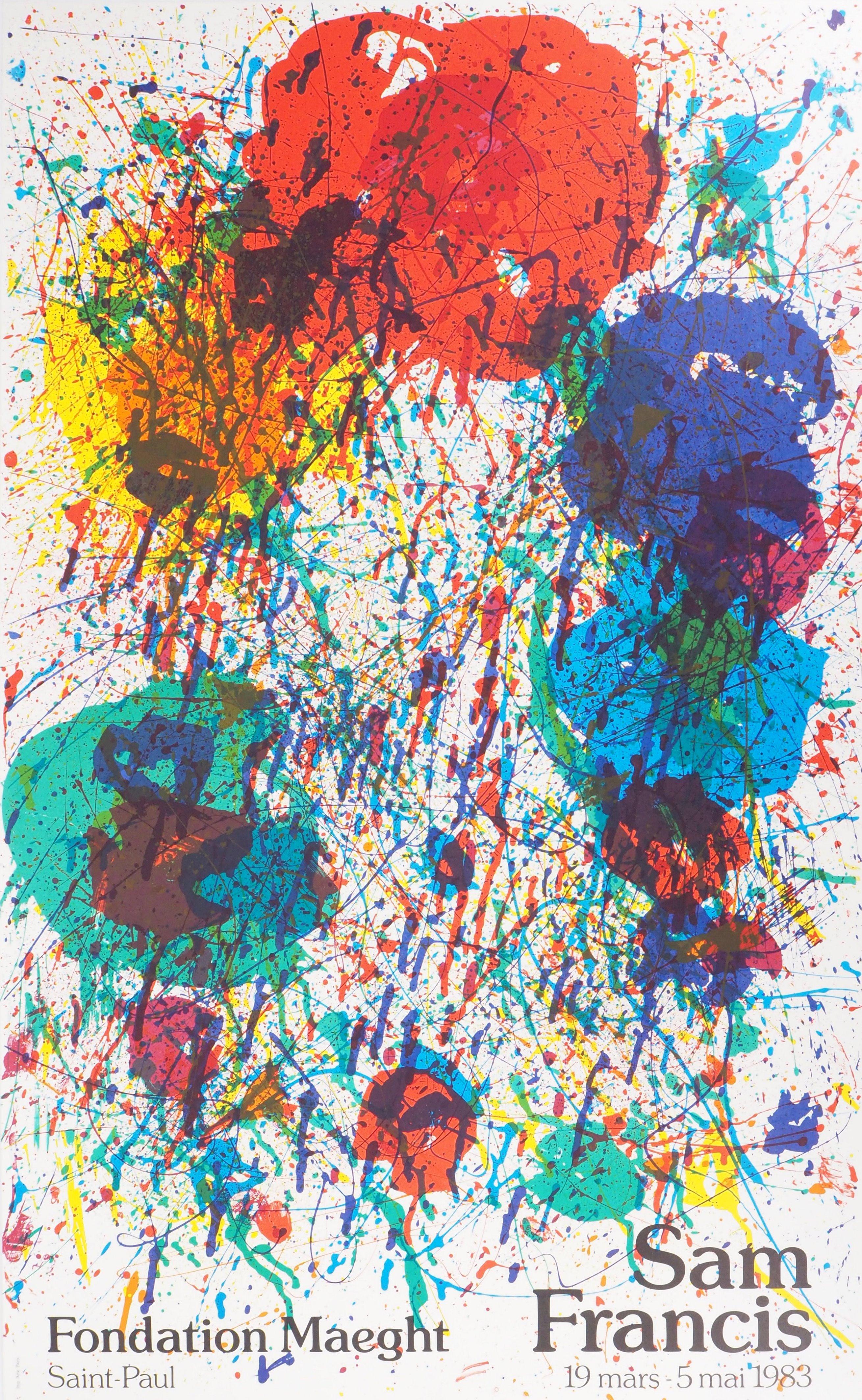 Sam Francis Abstract Print - Color Explosion - Original lithograph (Maeght 1983)