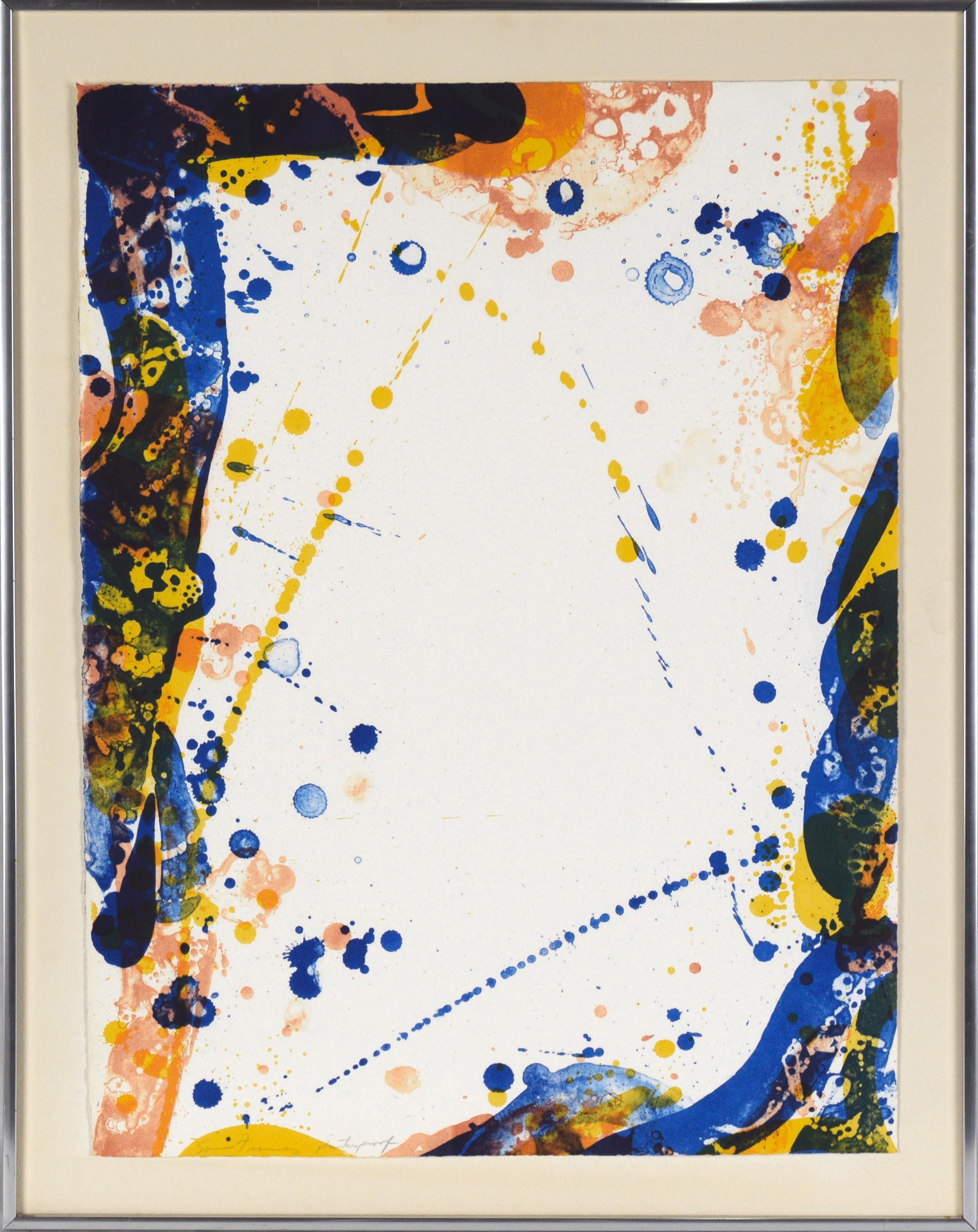 Sam Francis Abstract Print - "Colors in Space II" (SF-95) Signed Printer's Proof Lithograph on Archival Paper