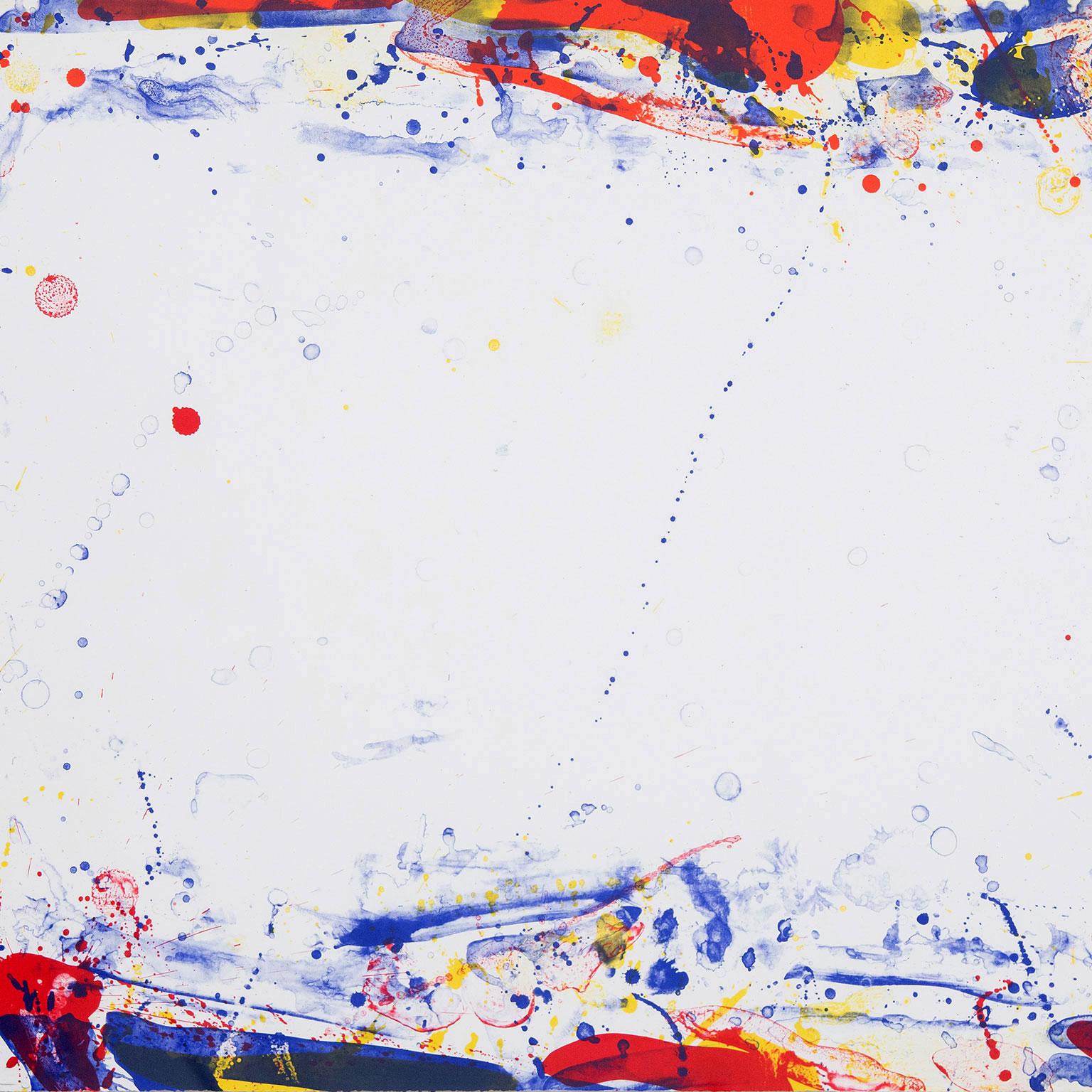 Damp, Lithograph, USA 1969, Signed and numbered by artist - Abstract Expressionist Print by Sam Francis