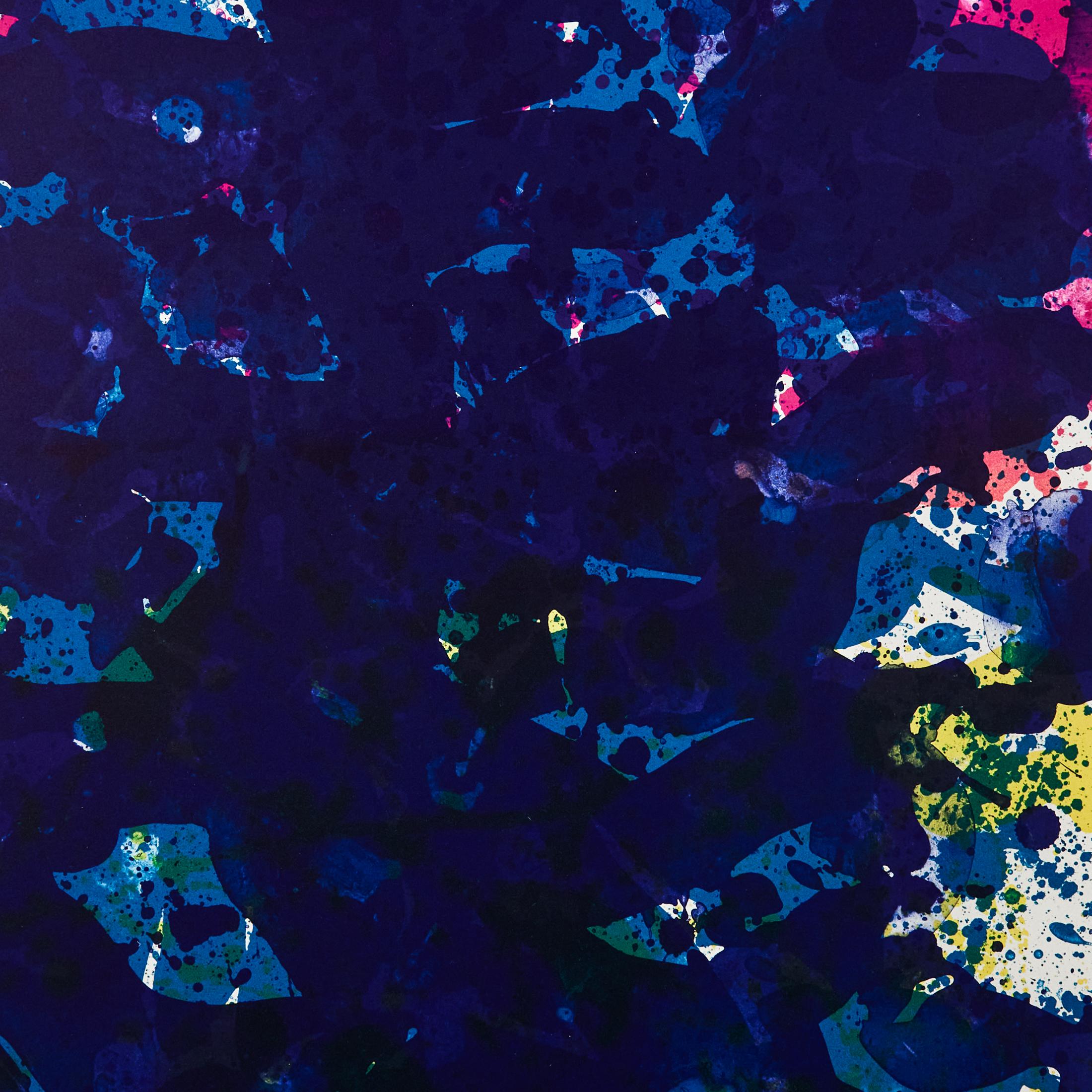 Deep Blue - Gray Abstract Print by Sam Francis