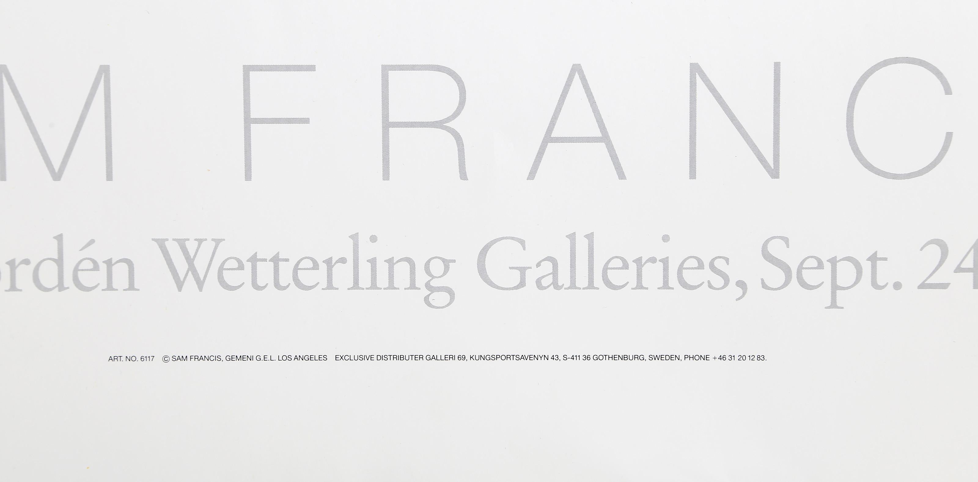 Gallerie Heland Thorden Wetterling, Poster espressionista astratto, Sam Francis in vendita 3