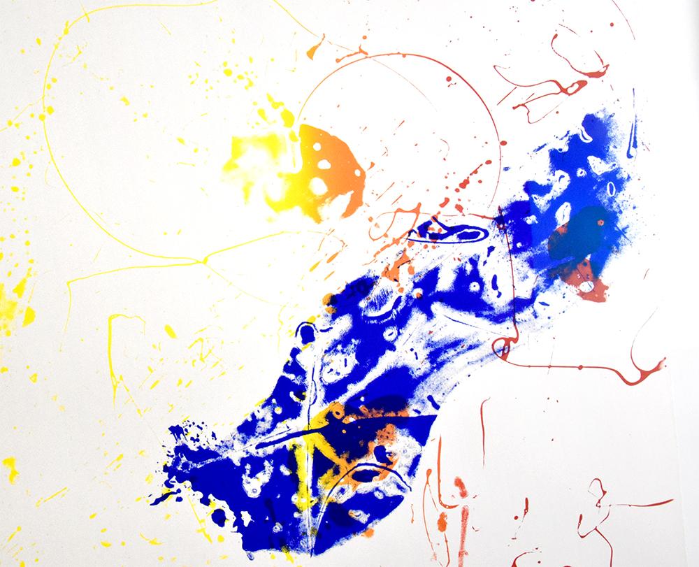 Das 1986 geschaffene Werk Sam Francis King Corpse, 1986 ist ein einzigartiger farbiger Probesiebdruck auf Arches-Deckblatt, der von Sam Francis (San Mateo, 1923 - Santa Monica, 1994) rechts unten handsigniert ist. Ein einzigartiger farbiger
