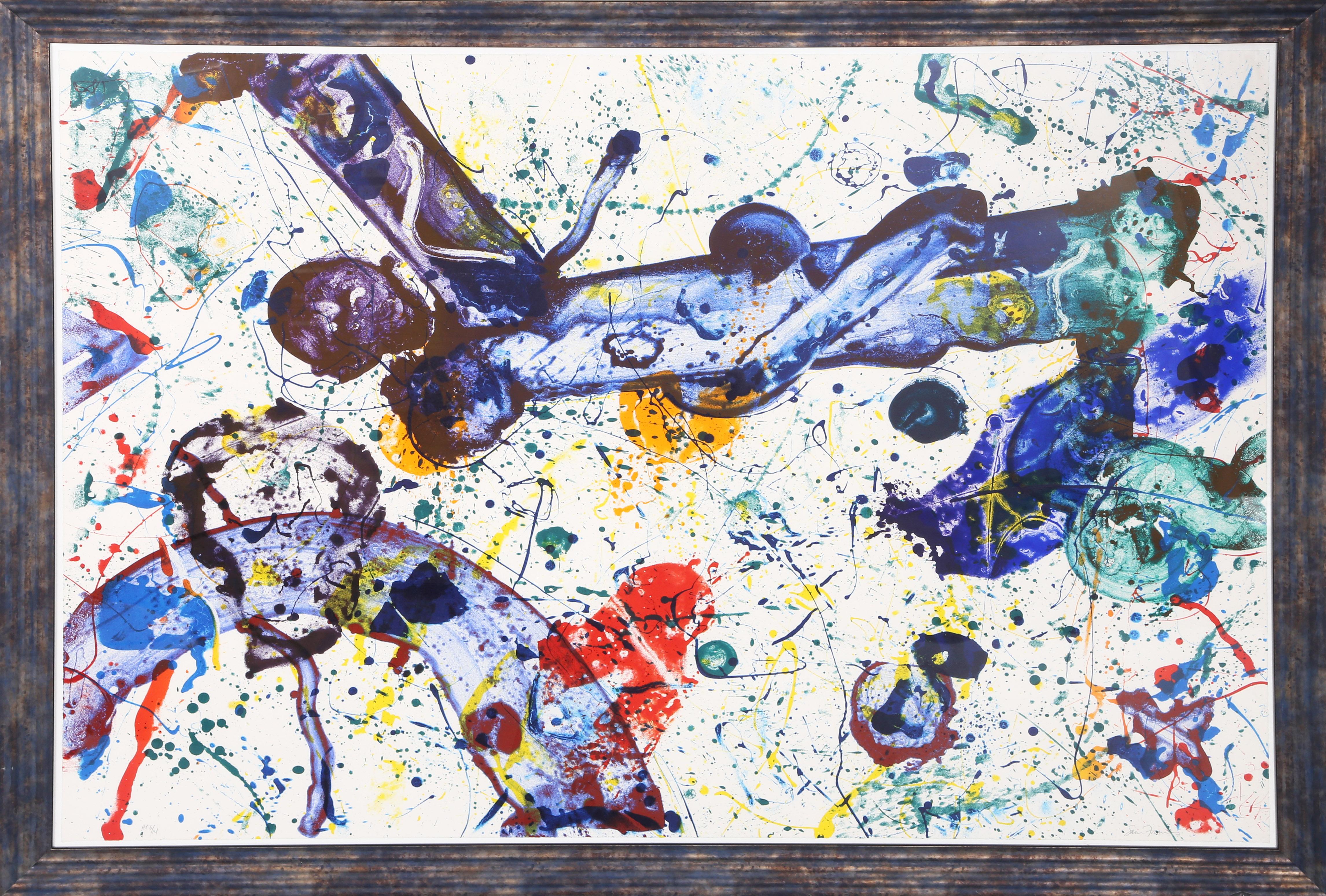 Original hand-signed and numbered silkscreen on Arches paper by American Abstract Expressionist Sam Francis. 

King Corpse
Sam Francis, American (1923–1994)
Date: 1986
Screenprint on Arches, signed and numbered in pencil
Edition of 65, AP 14
Size: