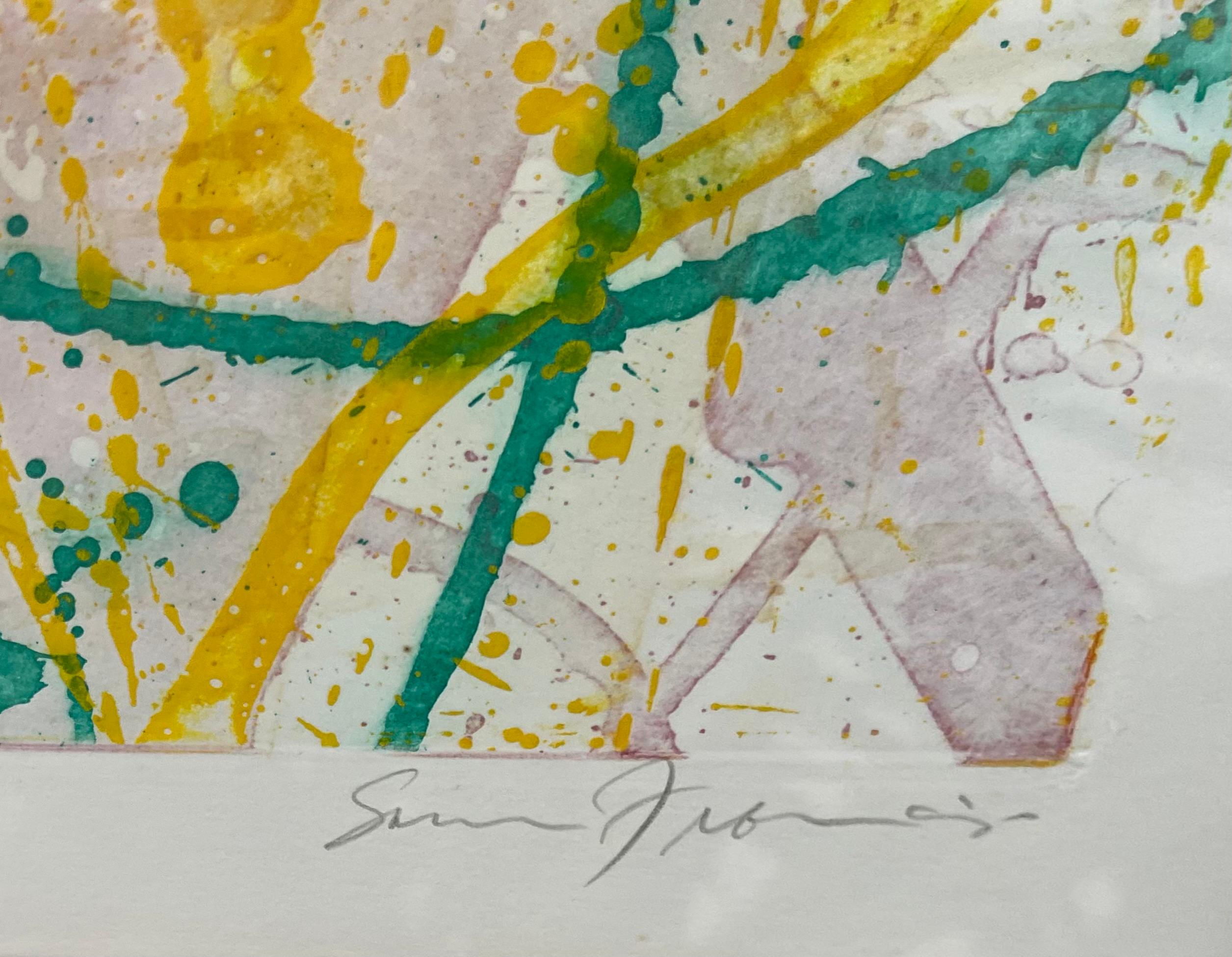 Sam Francis, Pioggia d'Oro: Le Cinque Stagioni (Golden Rain) 1988 Color Aquatint 4