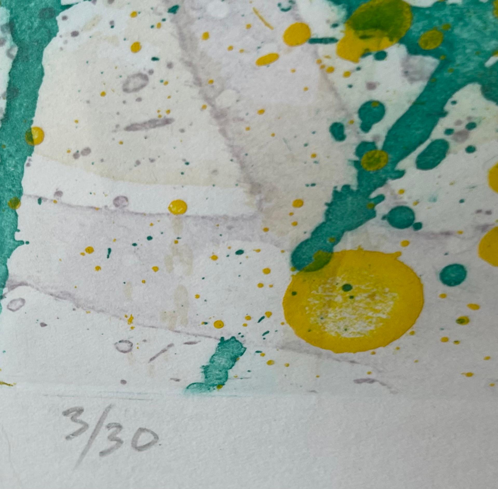 Sam Francis, Pioggia d'Oro: Le Cinque Stagioni (Golden Rain) 1988 Color Aquatint 5