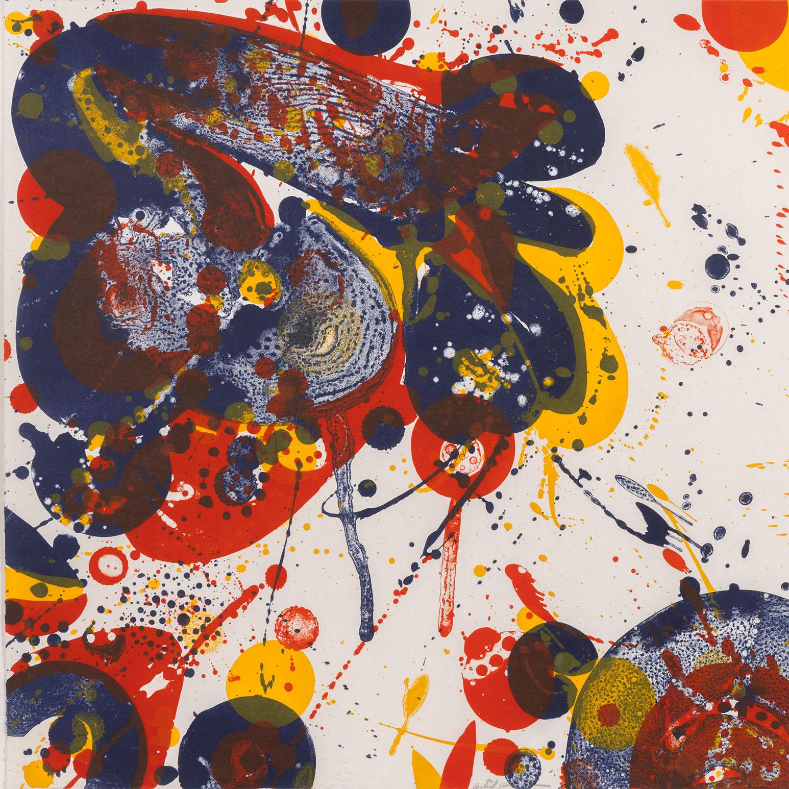 Primaries - Gray Abstract Print by Sam Francis