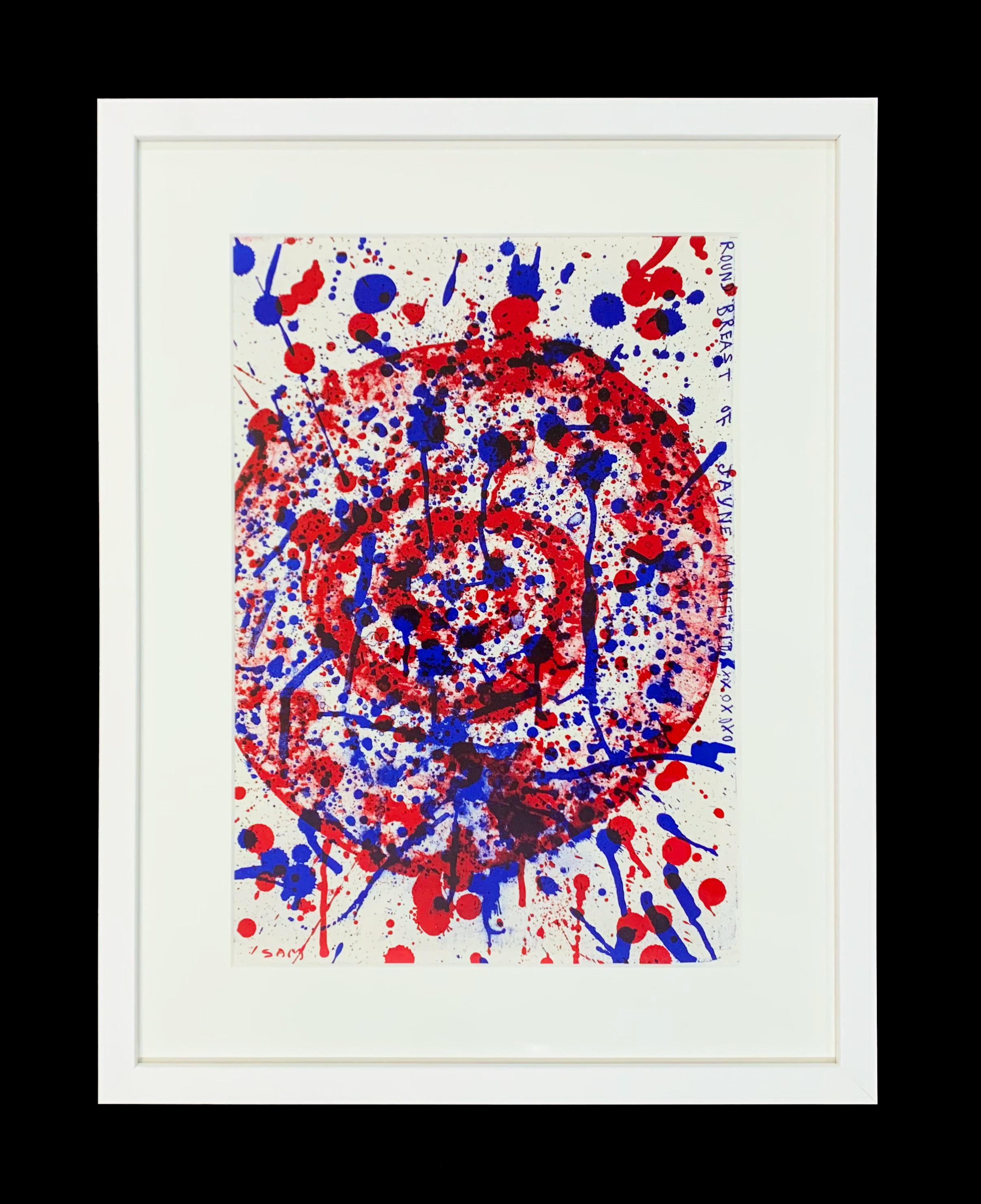 Round Breast of Jane Mansfield - Print by Sam Francis