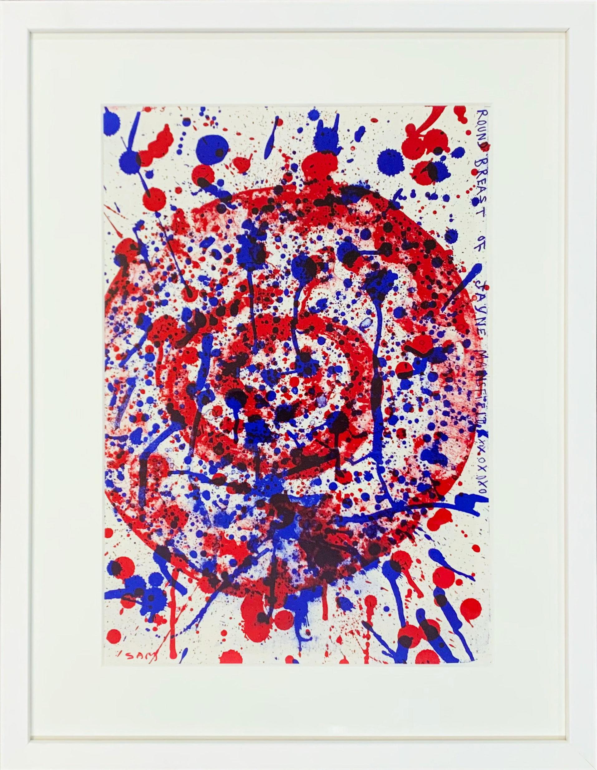 Sam Francis Nude Print - Round Breast of Jane Mansfield