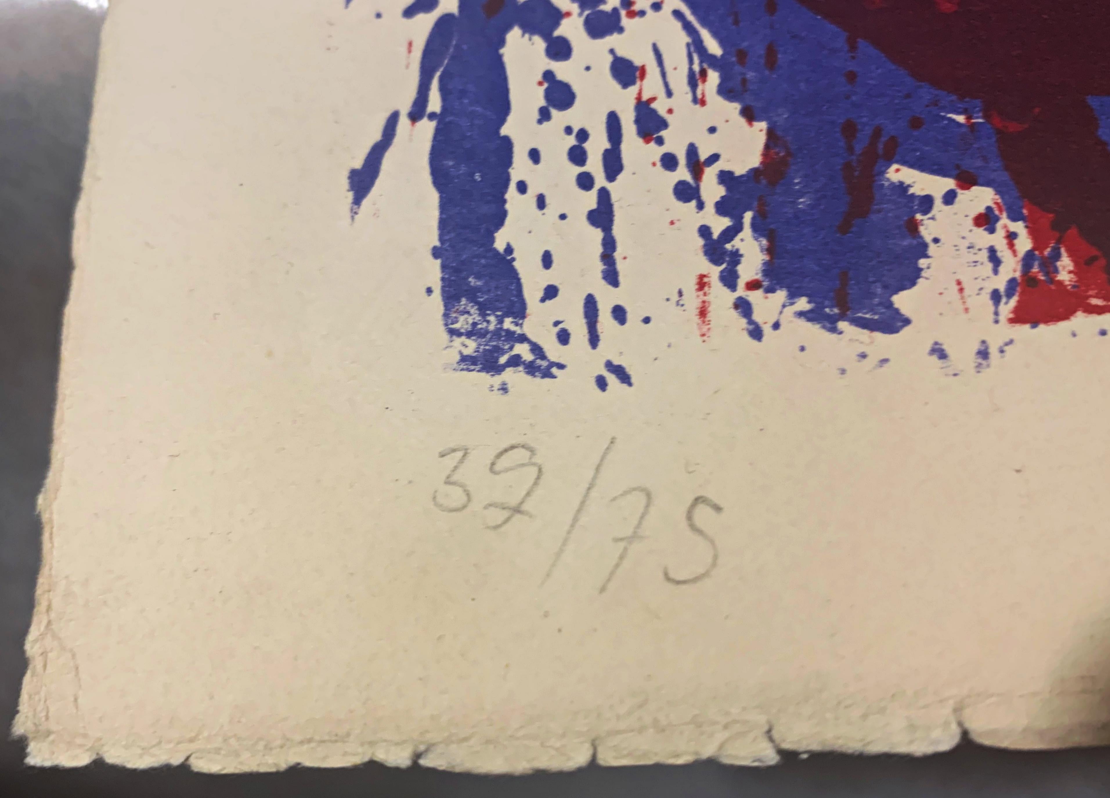 Sam Francis, litografia dell'Espressionismo astratto, firmata/N dall'eredità di Wolf Kahn in vendita 2