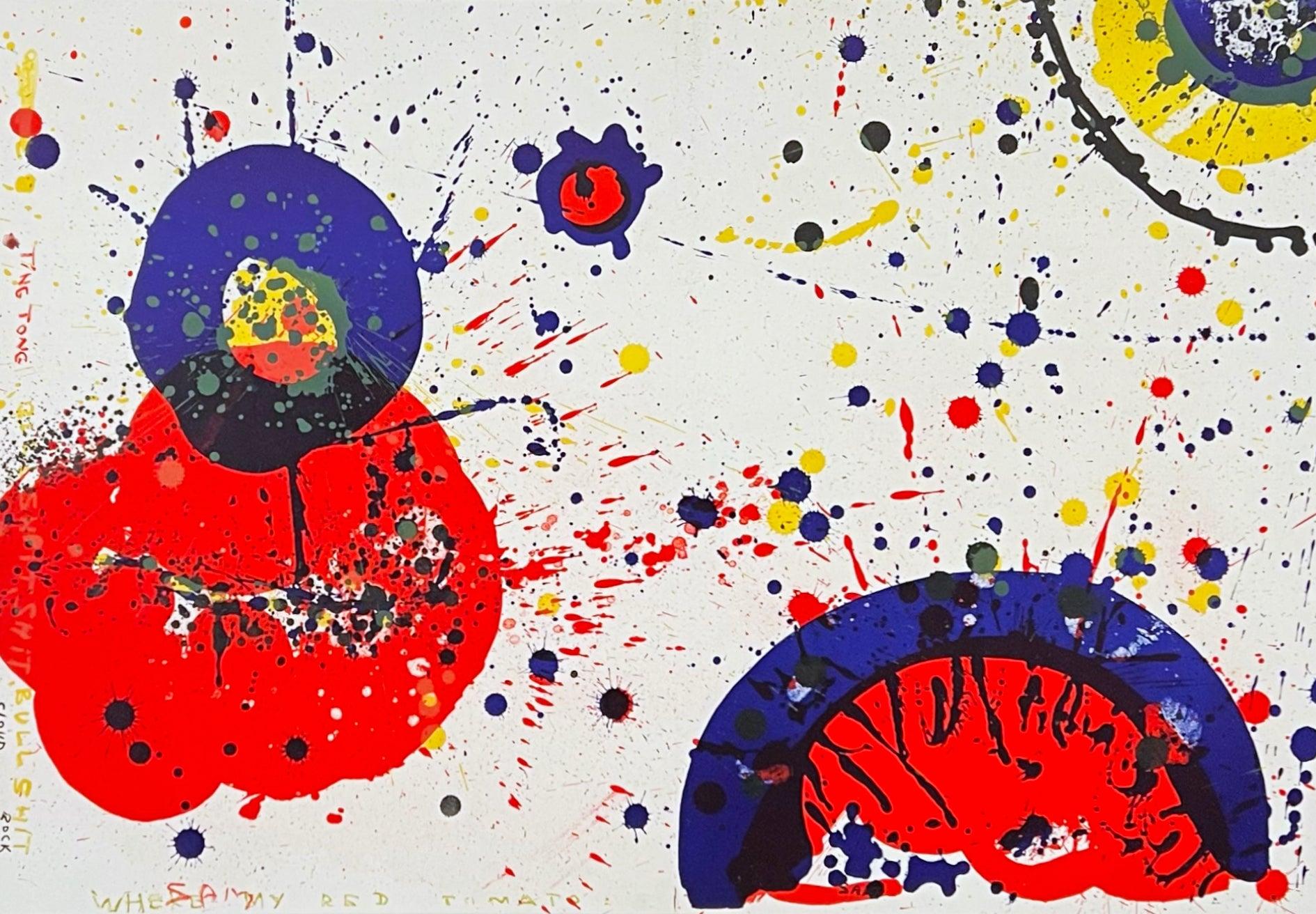 Artistics : Sam Francis
Titre : Cloud Rock et Kayo 4 ans -- Red Eye
Portefeuille : 1¢ Life
Support : Deux lithographies imprimées sur une feuille pleine page
Date : 1964
Edition : 2000
Taille du cadre : 23" x 29 1/2"
Taille de la feuille : 16 1/8" x