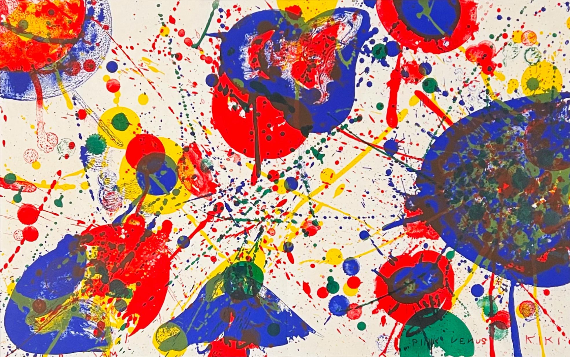 Lithographie abstraite de Sam Francis, non signée, 1964, Vénus rose Kiki, de 1¢ Life