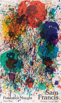 Sam Francis Cartel de exposición Fundación Maeght- Litografía de Sam Francis - 1983
