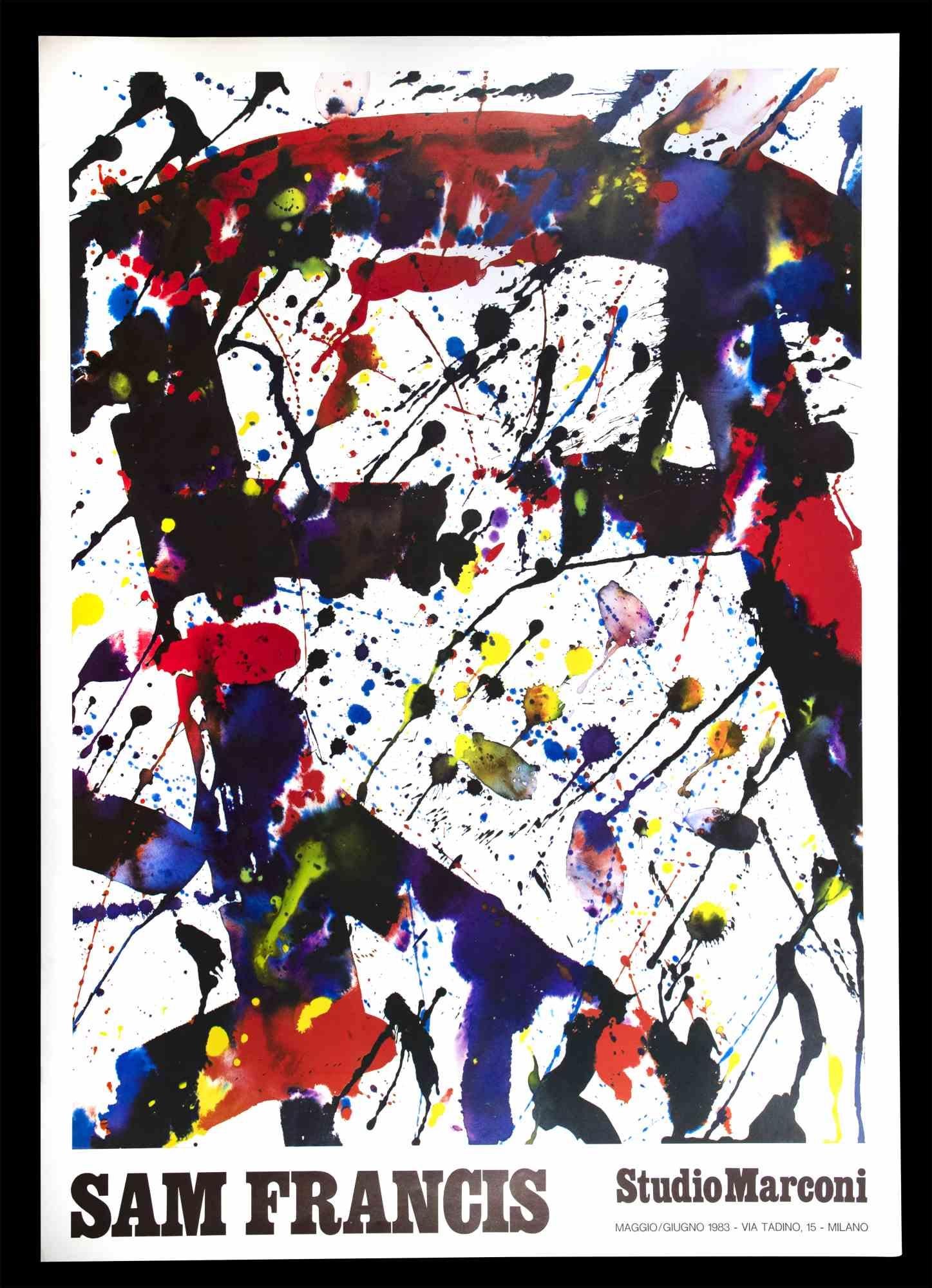Sam Francis - Exhibition Poster ist ein gemischtfarbiger Offsetdruck aus dem Jahr 1983.

Dieser Druck entstand anlässlich der dem Künstler gewidmeten Ausstellung, die 1983 im Studio Marconi in Mailand stattfand.

Guter Zustand mit Ausnahme einiger