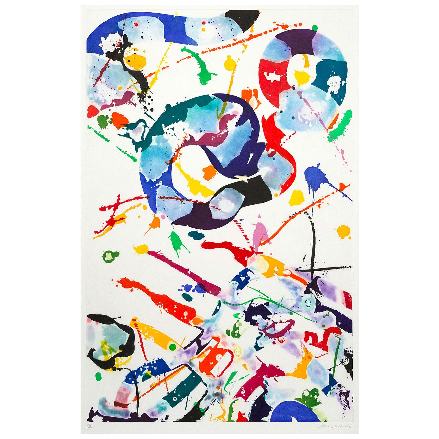 A preeminent figure in 20th century abstraction, Sam Francis (1923-1994) is renowned for his dynamic and colorful works.

Printmaking was an essential part of his practice. Similar to Robert Motherwell, Francis became so transfixed by the medium, he