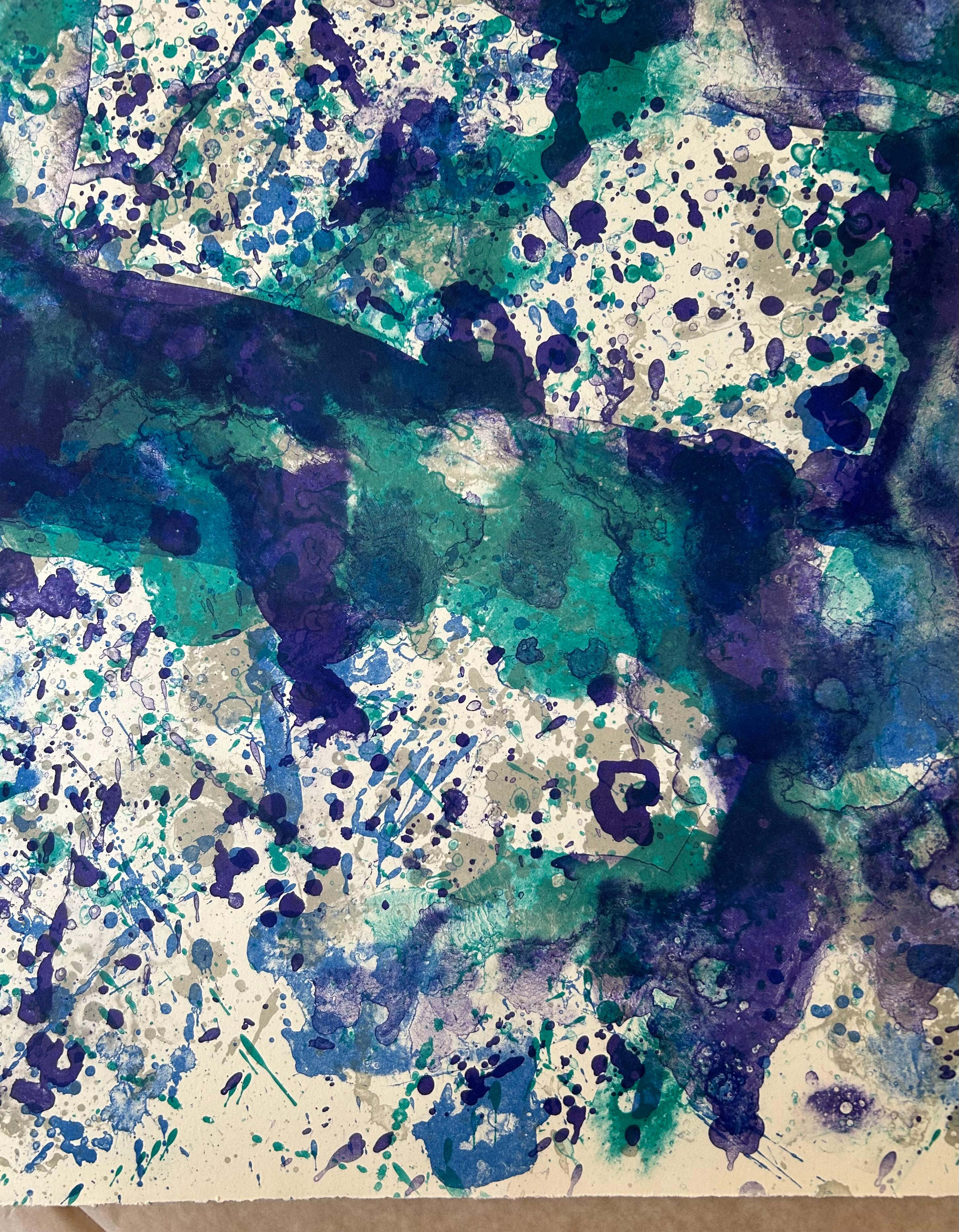 Lithograph in colors, on Rives BFK paper, 1973
Signed in pencil, numbered 16/30
Published by The Litho Shop, Inc. California with their blindstamp

Very good condition

Sam Francis was an American artist known for his exuberant large-scale abstract